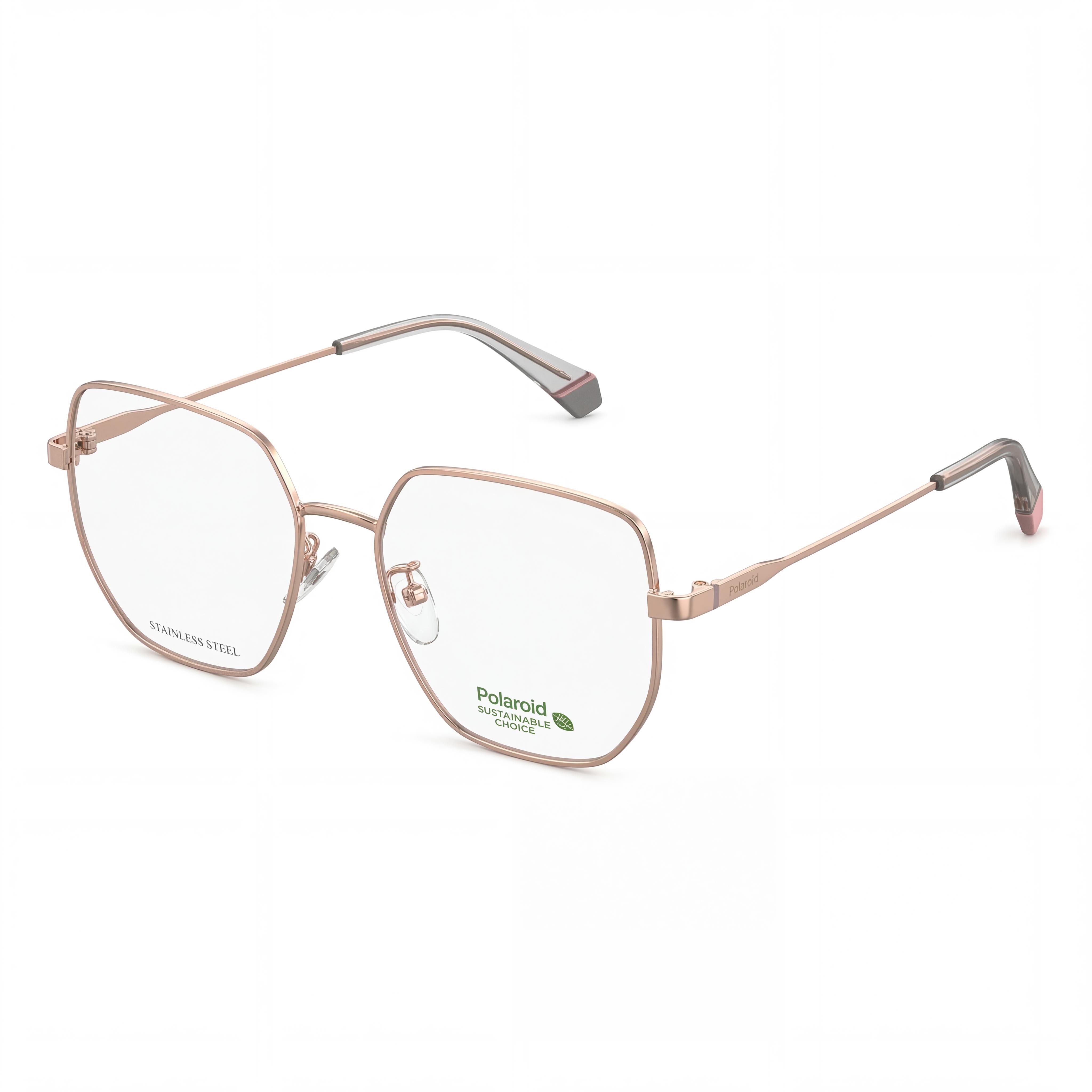 Gafas de sol Polaroid Modern para mujer, montura de acero inoxidable, cobre dorado, protección UV, lentes de 53 mm, Photo 1