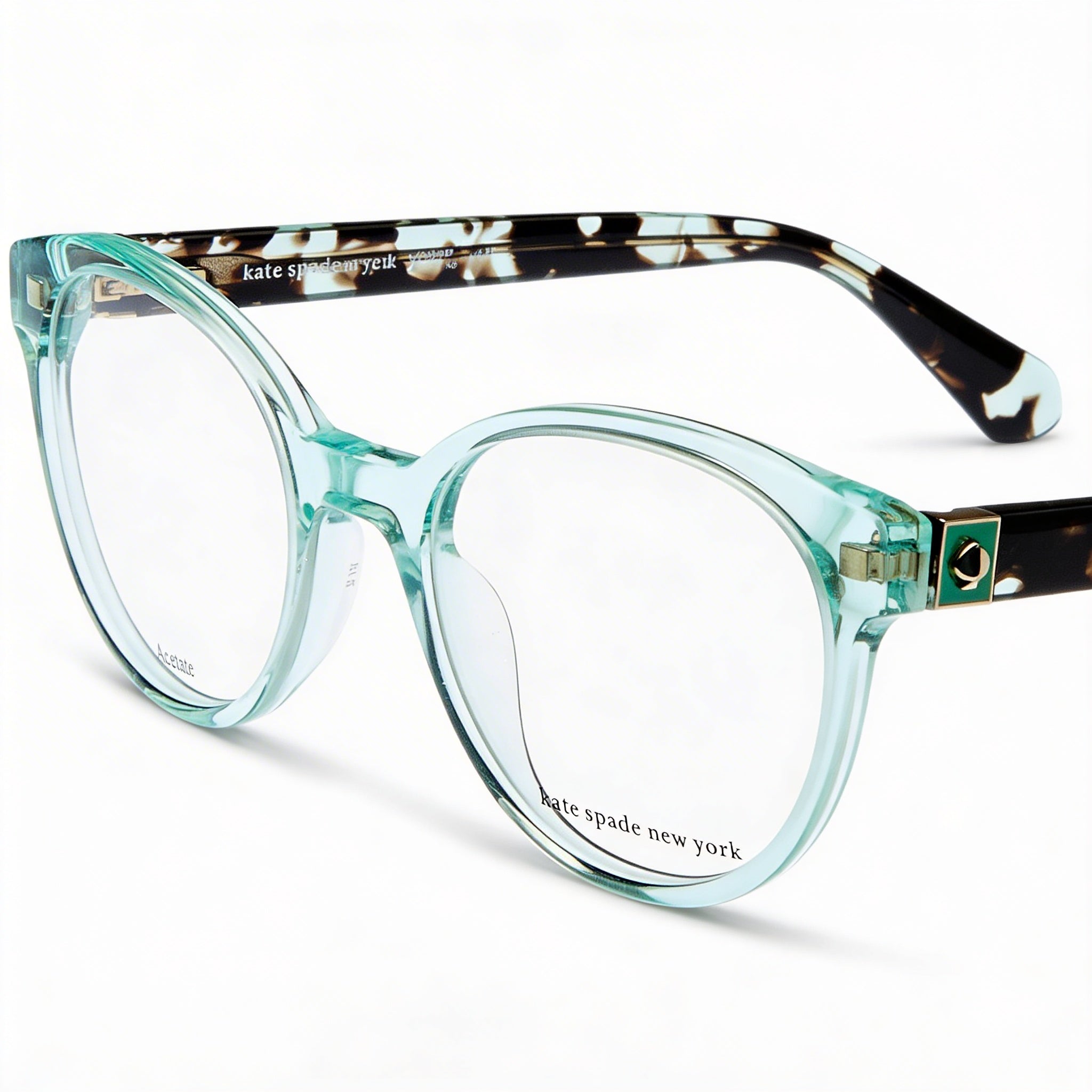 kate spade new york Gafas Unisex Modernas con Montura de Acetato, Cristales de Policarbonato en Teal, Tamaño 48-19-140mm, Photo 1