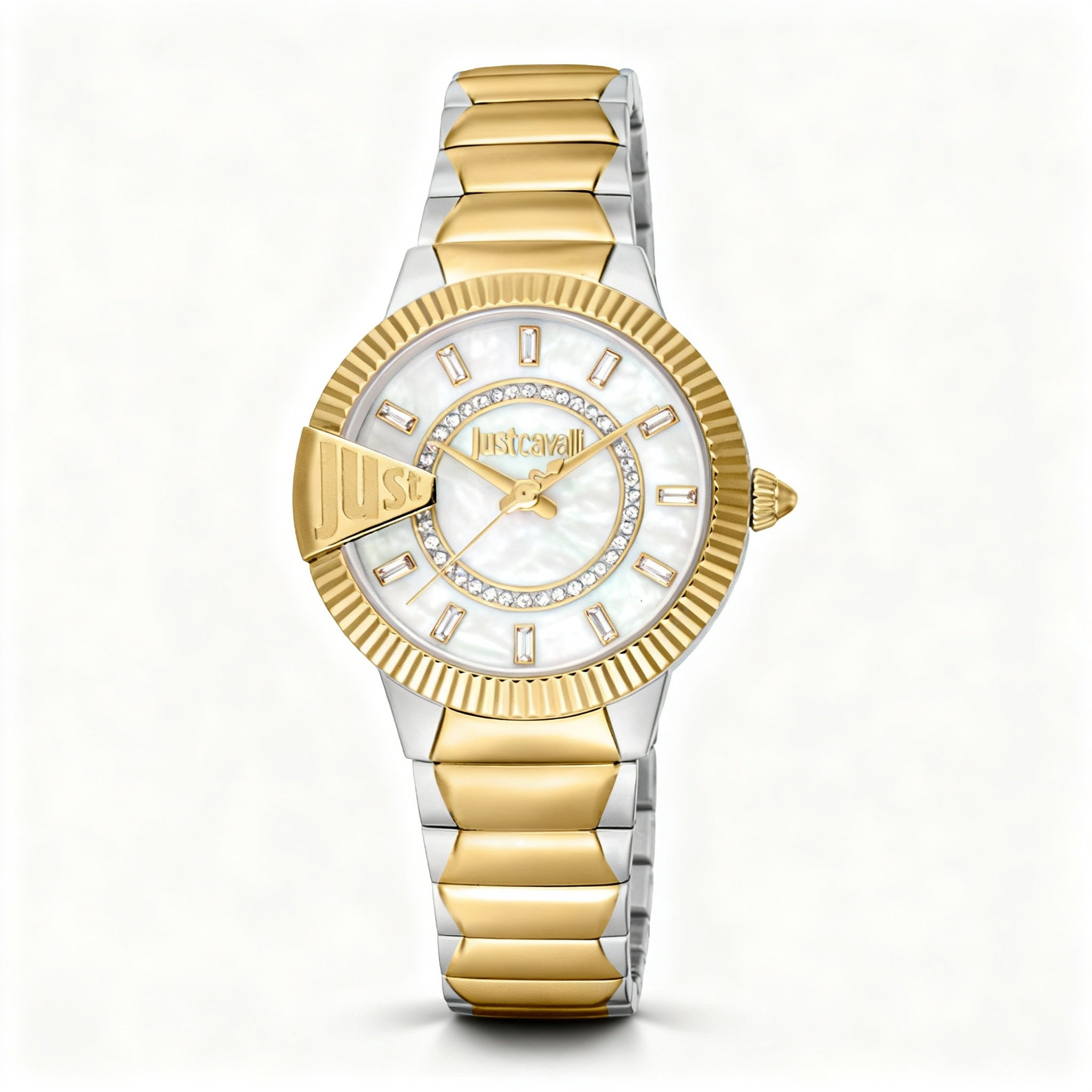 Just Cavalli Bracelet Women's Stainless Steel Watch, Two-Tone Gold Silver, White Dial, 50m Water Resistant, Photo 1