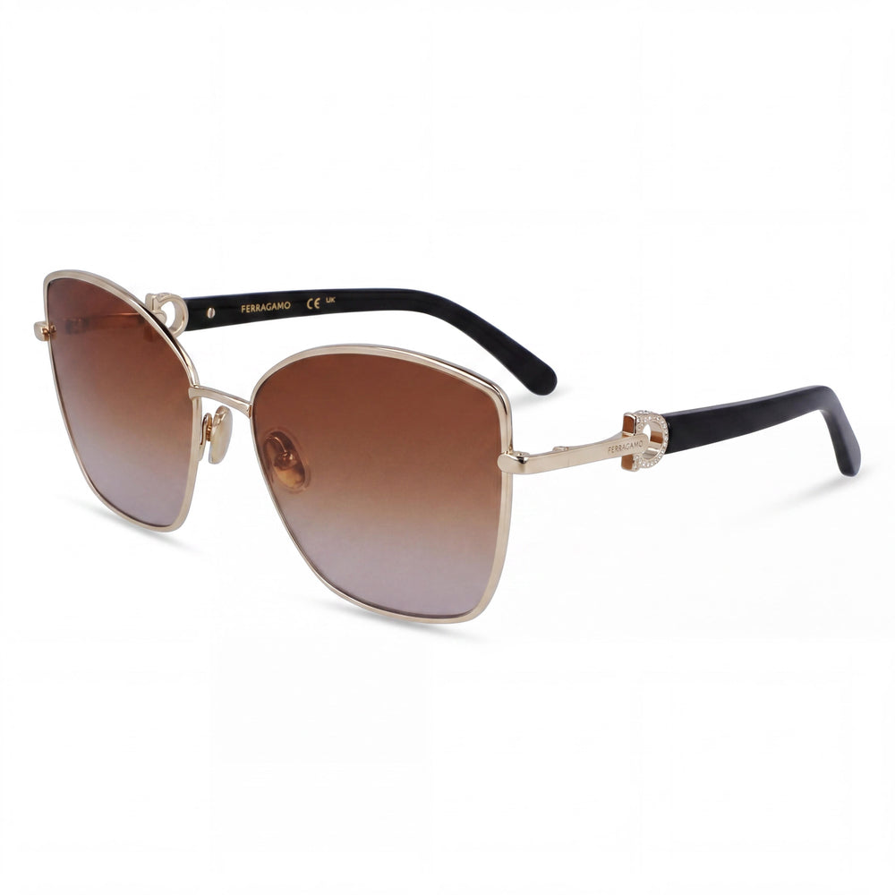 Salvatore Ferragamo Sf312sr Unisex Acetate Gold/Brown Gradient Non-Polarized UV 400 Sunglasses 60mm