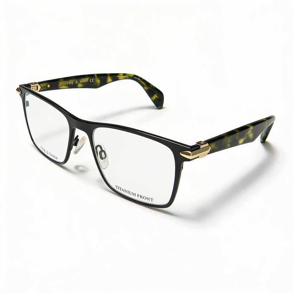 Gafas para hombre Rag & Bone Rnb 7009 de montura metálica en negro mate Habana con lentes de policarbonato 53-17-145