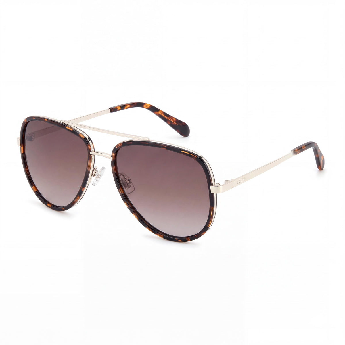 Fossil Fos 2147/G/S Women's Pilot Havana Sunglasses, Brown Shaded Lenses, 100% UV Protection 59mm, Photo 1