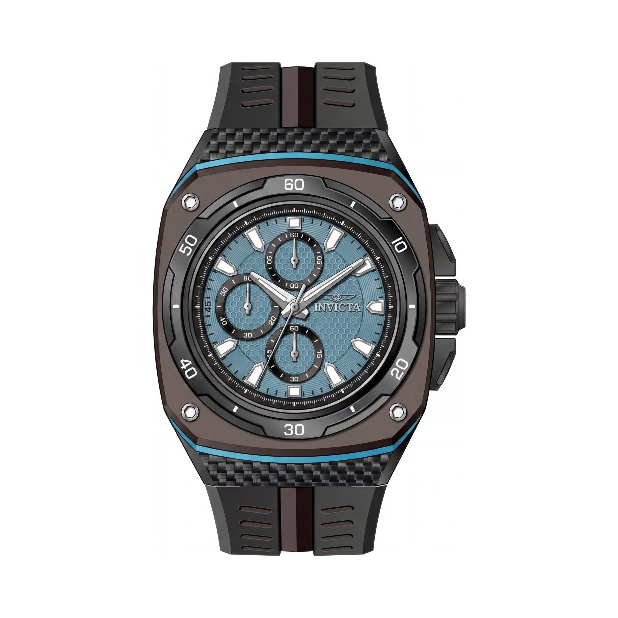 Invicta Men's IN-46106-AMZUK Black Stainless Steel Blue Dial Chronograph Quartz Watch 46mm, Photo 1