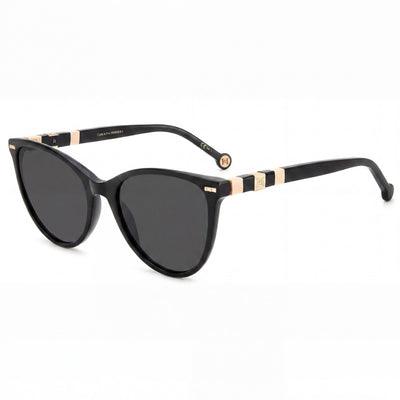 Carolina Herrera HER-0107/S Gafas de sol casuales para mujer de plástico negro, nude y gris con protección UV de 57 mm