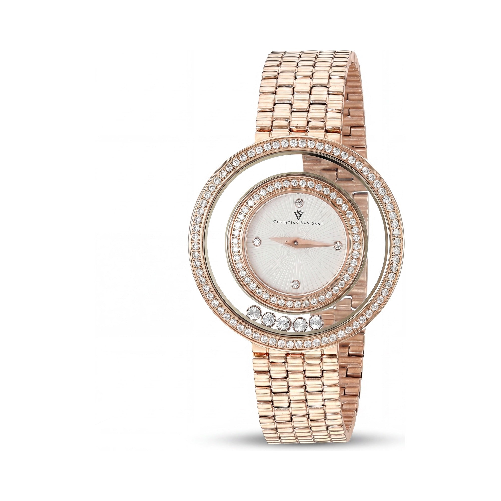 Christian Van Sant CV4832 Gracieuse Women's Rose Gold Stainless Steel White Dial Crystal Watch 34mm, Photo 1