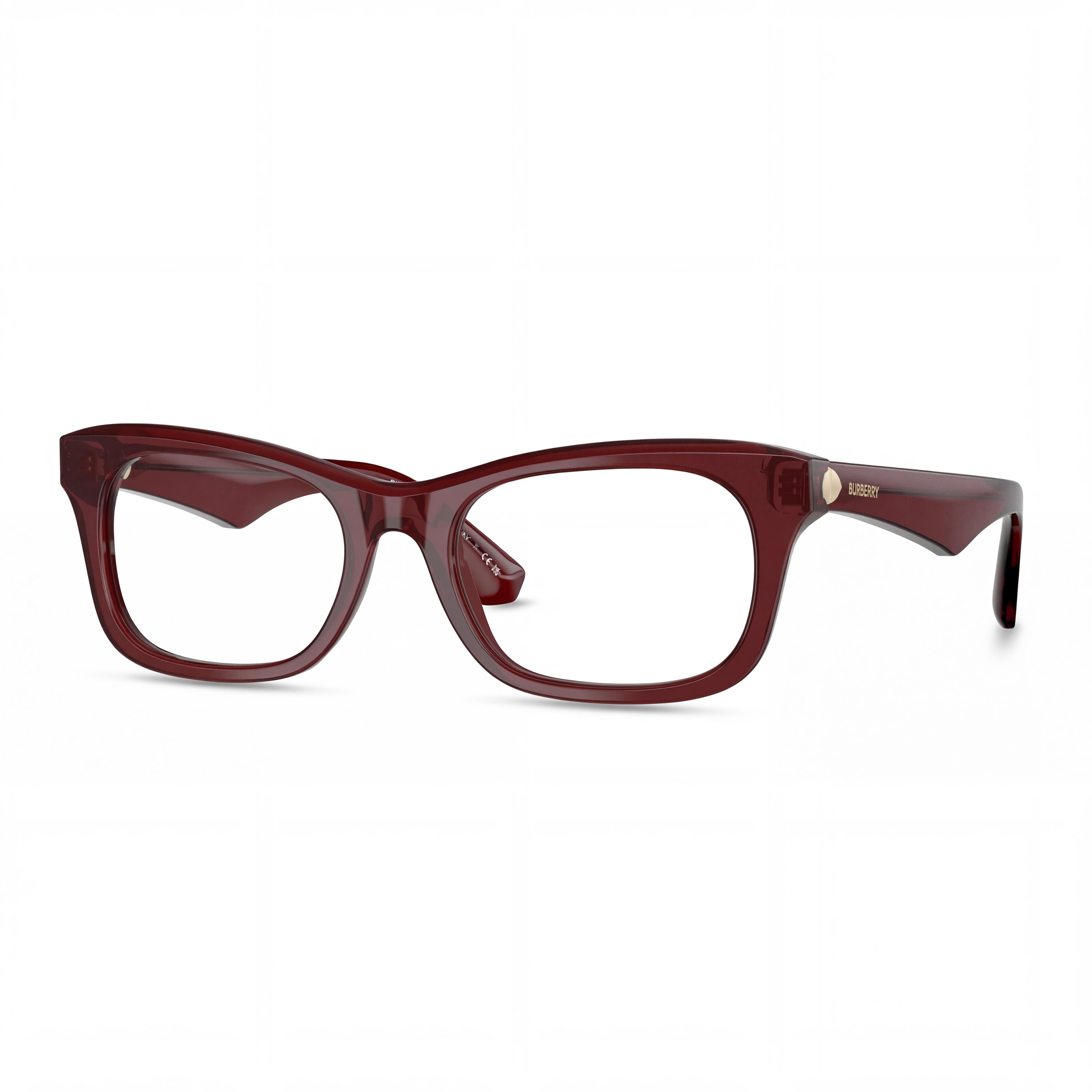Gafas BURBERRY Unisex Clásicas Rojas con Montura Roja, con Lentes Transparentes de Demostración, Listas para Lentes Graduadas Personalizadas, Photo 1