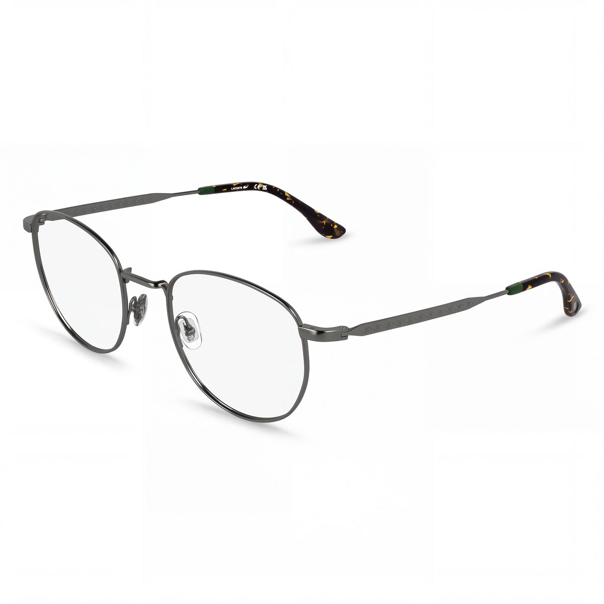 Gafas graduadas Lacoste para hombre con montura de acetato en color gris plomo oscuro y lentes transparentes de policarbonato, 52 mm, Photo 1