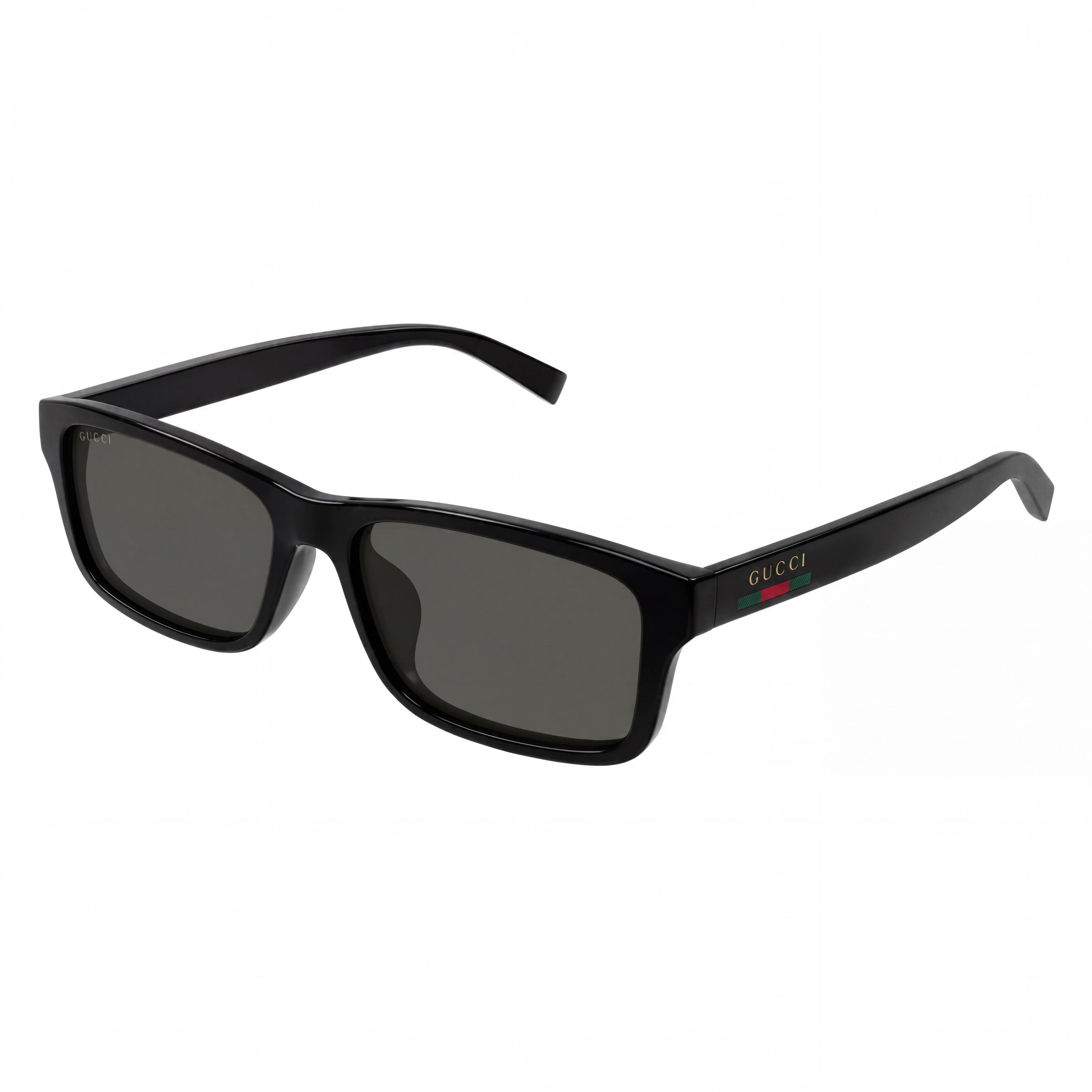 Gafas de sol unisex modernas Gucci con montura negra y lentes negras, puente 18 mm, patillas 145 mm, Photo 1