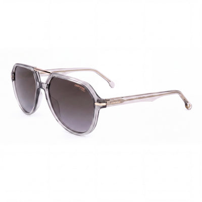 Gafas de sol Carrera Signature para hombre, de poliamida gris, sin polarizar, con cristales grises degradados y espejo dorado, protección UV 400, 58 mm