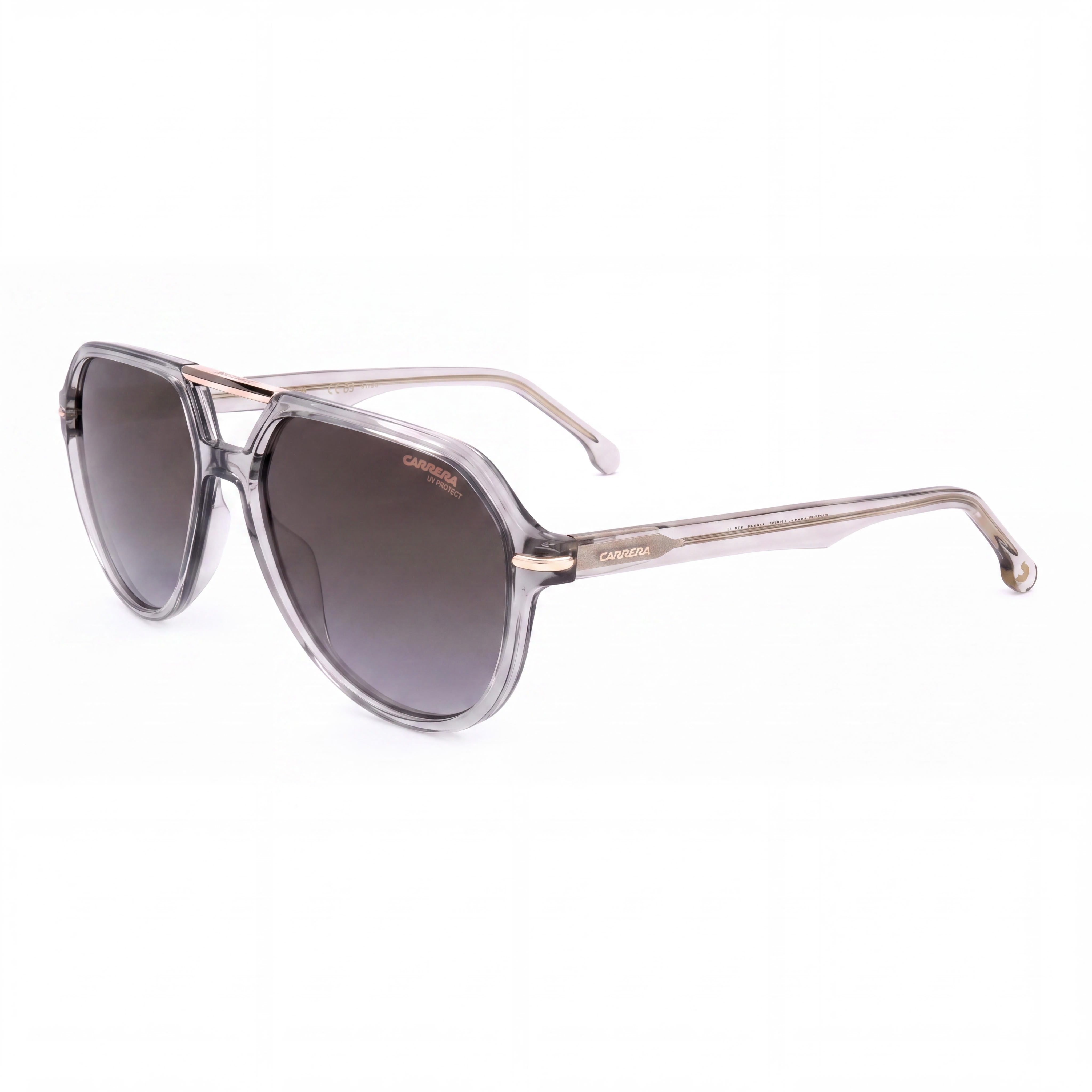 Gafas de sol Carrera Signature para hombre, de poliamida gris, sin polarizar, con cristales grises degradados y espejo dorado, protección UV 400, 58 mm, Photo 1
