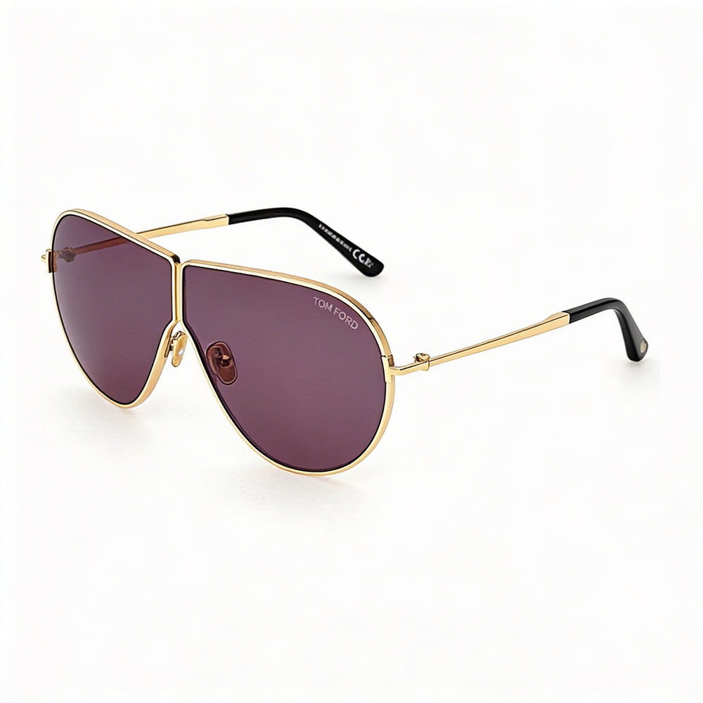 Tom Ford KEATING FT1158 Women's Shiny Deep Gold Metal Non-Polarized UV Protection Sunglasses Smoke Dark Grey 71