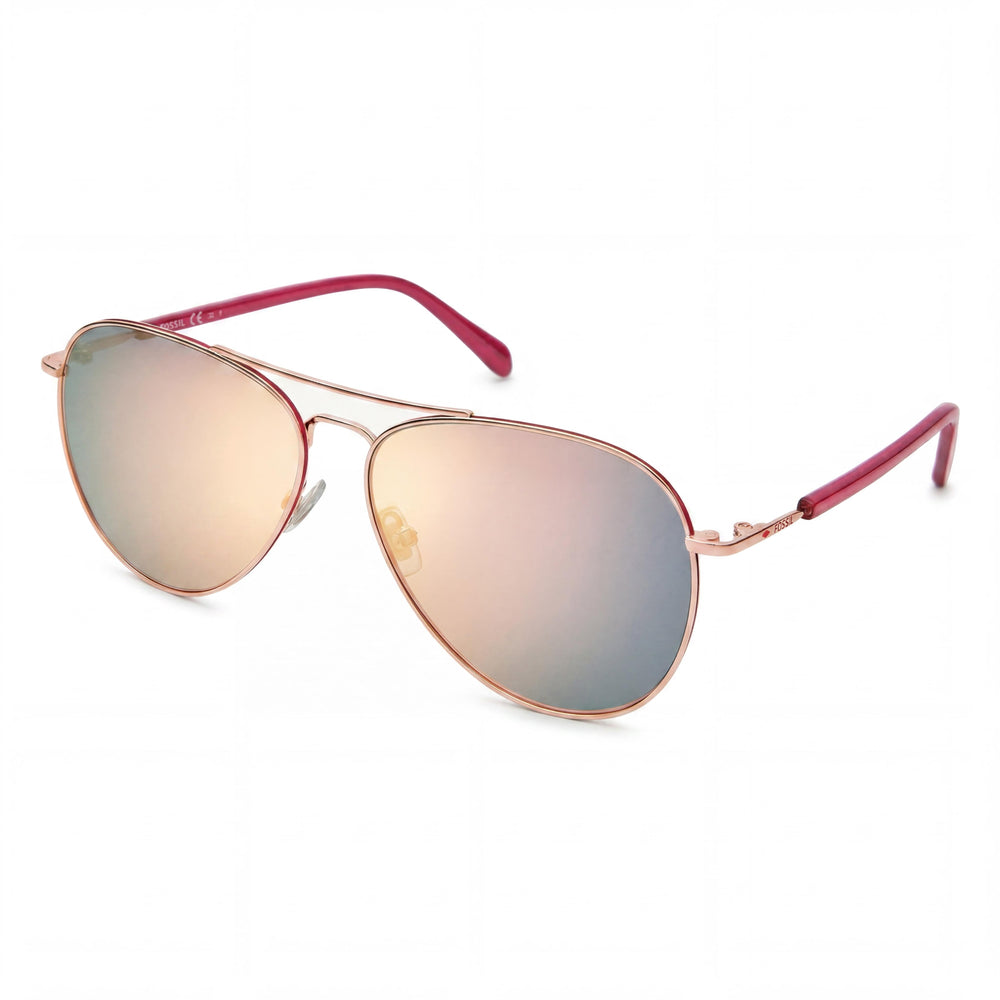 Fossil 3102/G/S Women's Red Gold Rose Gold Alloy Steel Frame UV Protected Polycarbonate Sunglasses 58mm