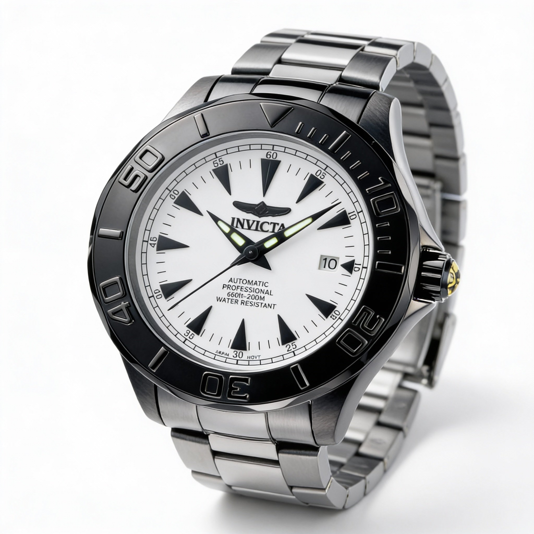 Invicta Diver Automatic Unisex 47mm Stainless Steel Watch Black/White 20 ATM Water Resistant, Photo 1