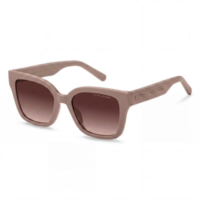 Marc Jacobs Women's Rectangular Sunglasses with Beige Brown Shaded Cellulose Frame and Brown Shaded Lenses 53mm UV Protection