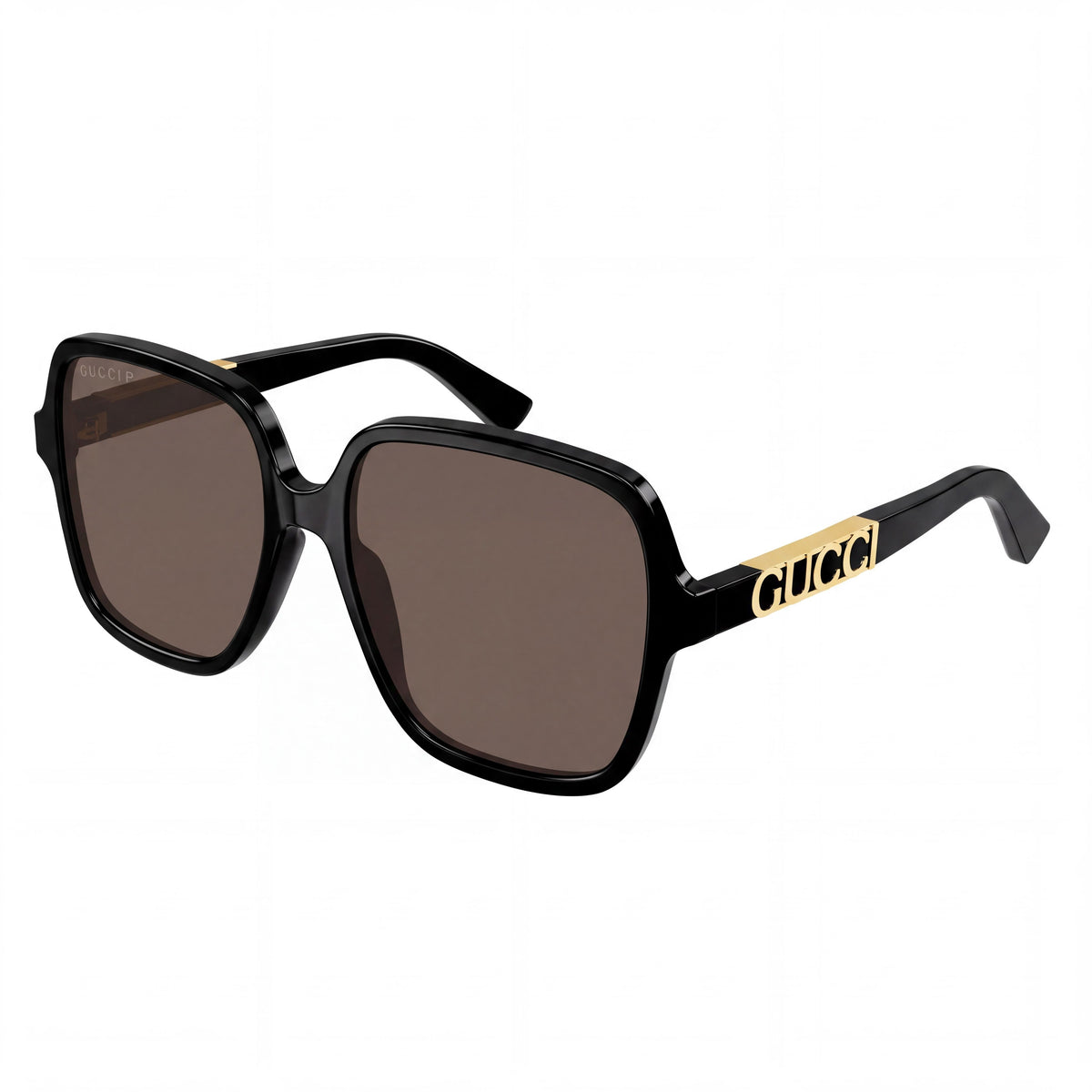 Gucci GG1189S Women's Square Acetate Black Frame Brown Polarized UV Protected Sunglasses 58mm, Photo 1