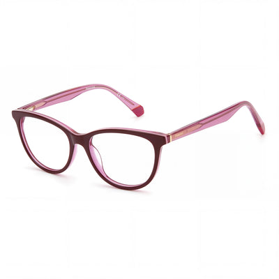 Polaroid Pld D395 Men's Burgundy Pink Plastic Optical Frame for Prescription Lenses, 52mm Lens Width