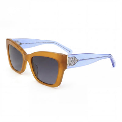kate spade new york Seasonal Women's Brown Grey Acetate Dark Grey Shaded UV Protected Sunglasses 53mm