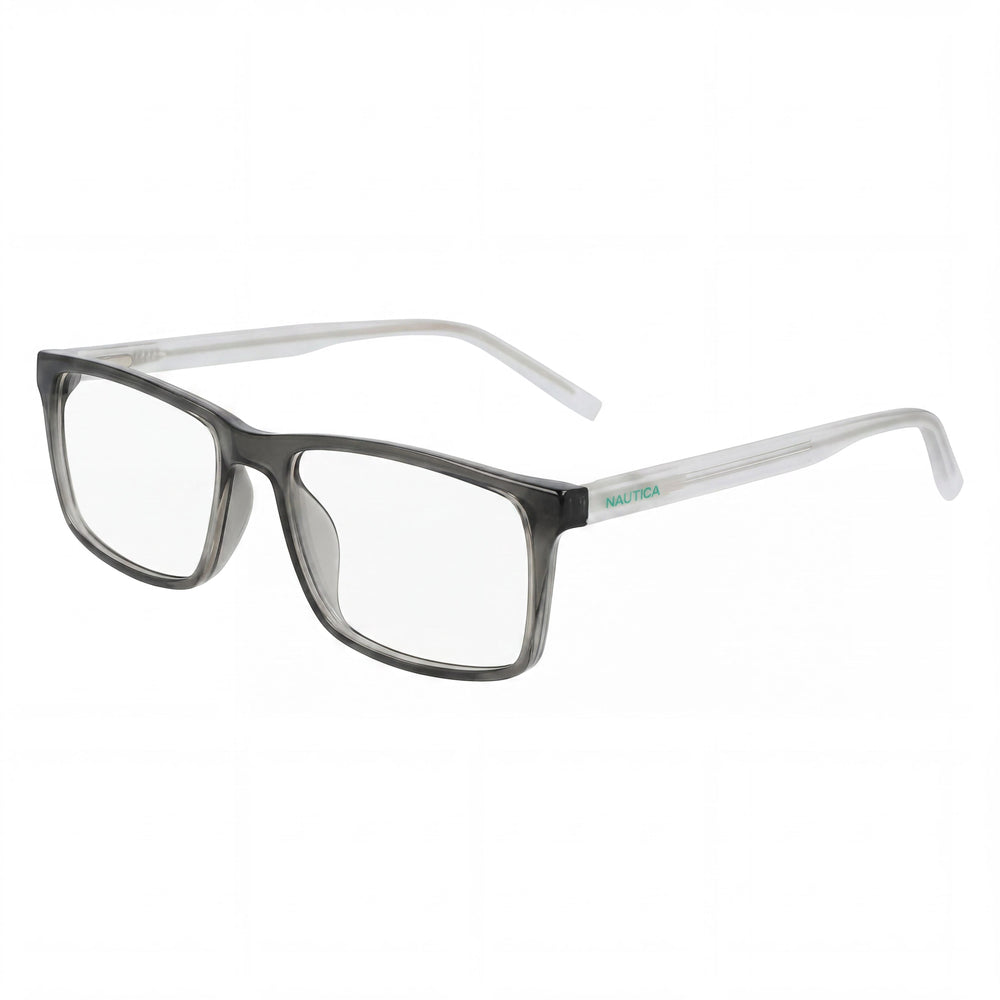 Gafas Nautica N8182 para mujer con montura de metal gris cristalino y lentes transparentes, ancho de lente: 53 mm