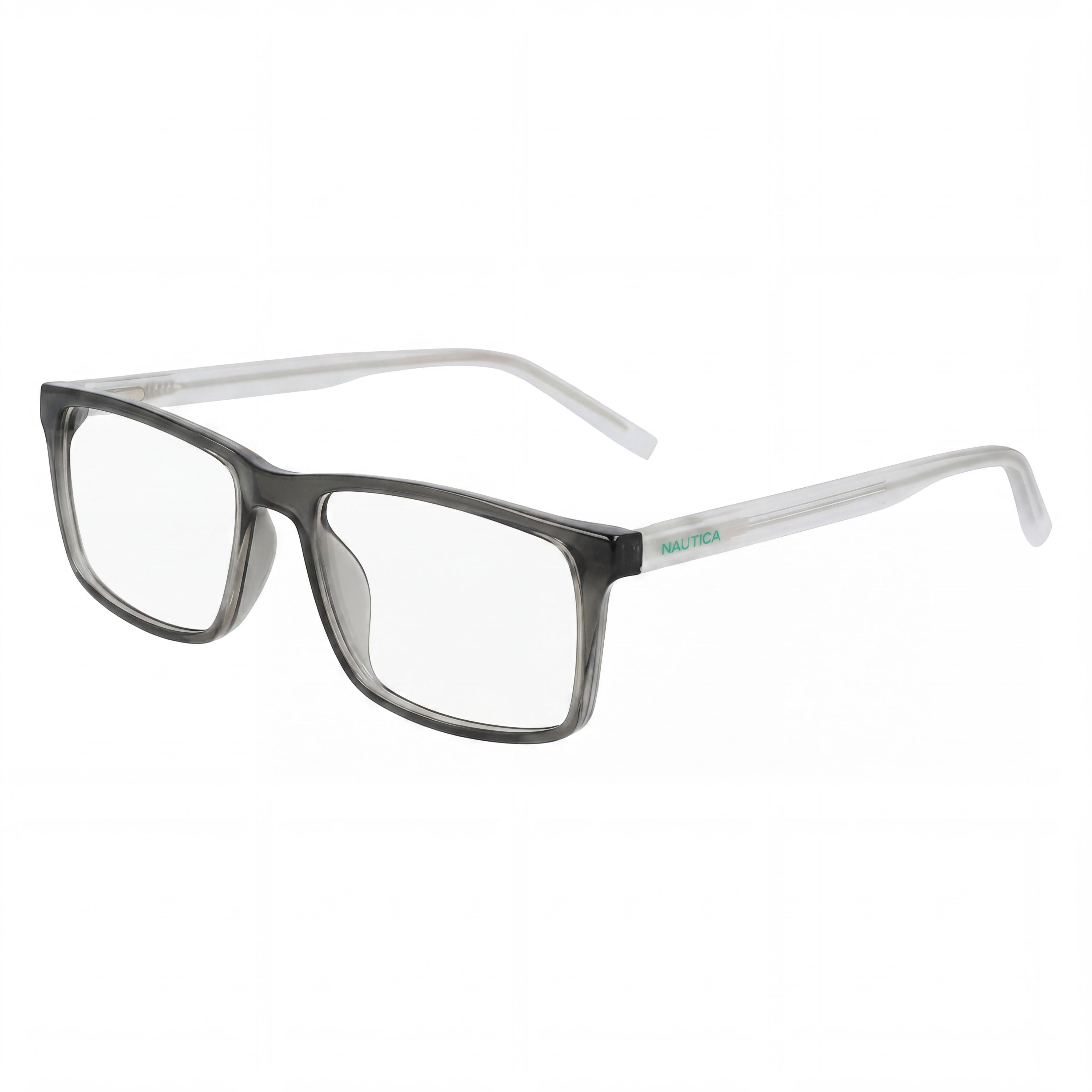 Nautica N8182 Women's Grey Crystal Metal Frame Clear Lenses Eyewear Lens Width 53mm, Photo 1