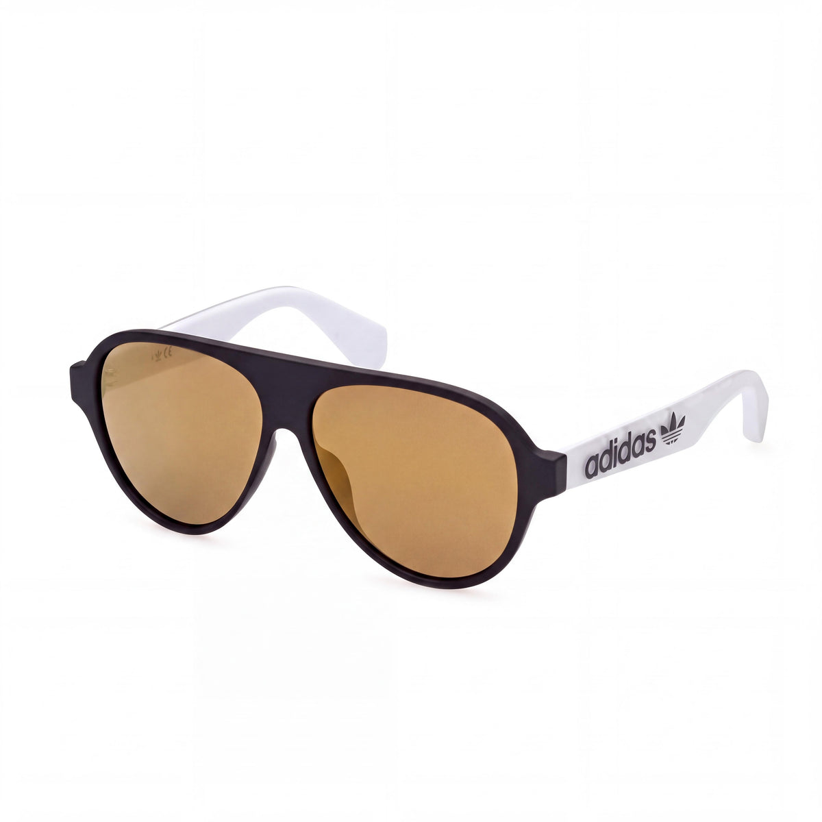 adidas Originals Contemporary Men’s Sunglasses, Matte Black INJECTED Frame, Brown Mirror UV Protected Lenses 57-12-145, Photo 1