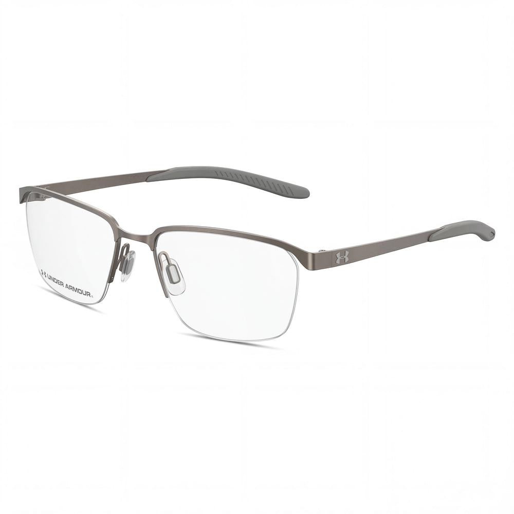 Gafas de sol deportivas informales Under Armour para hombre con cobertura total, montura de acero aleado y lentes de policarbonato gris marrón de 54 mm.