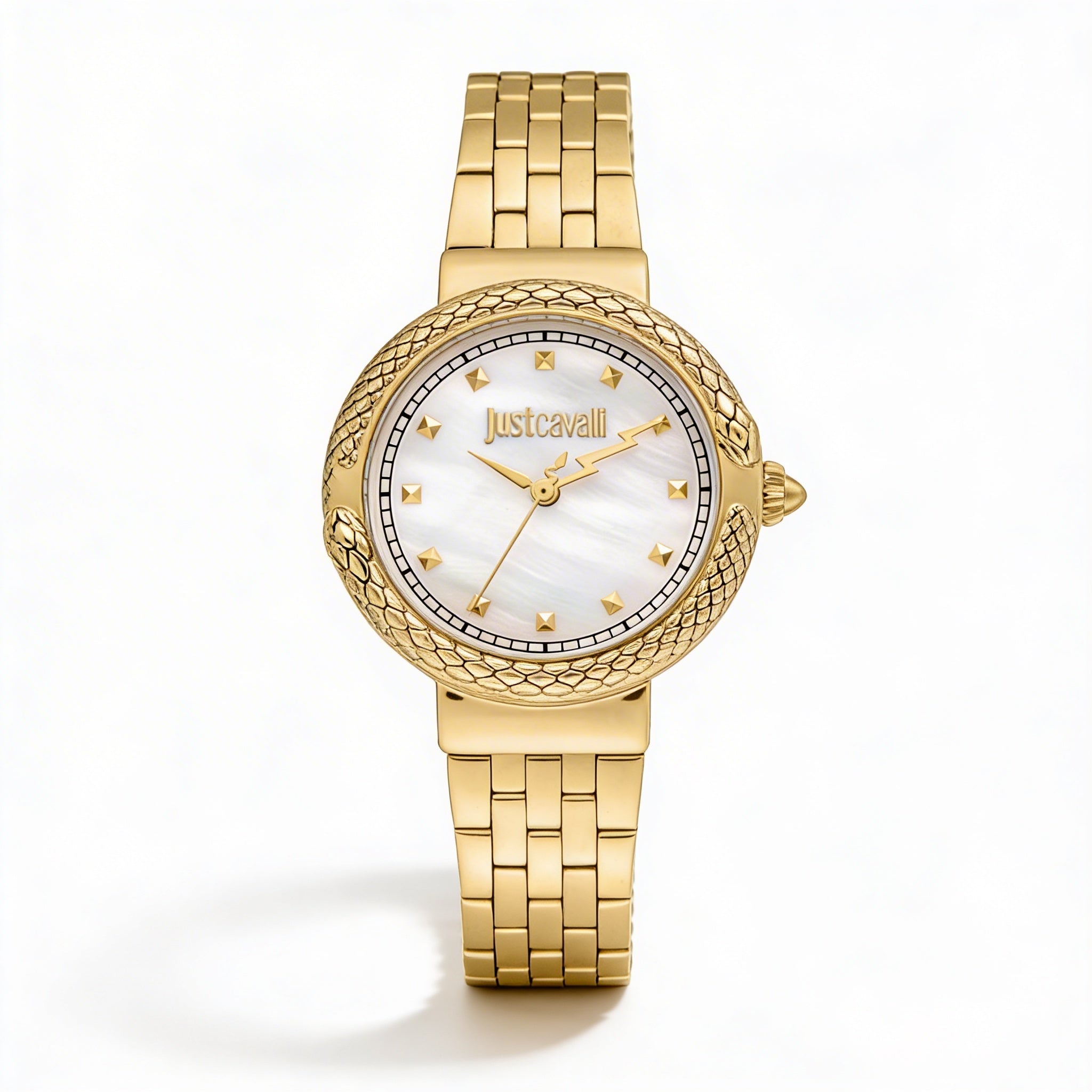 Reloj de pulsera para mujer Just Cavalli, con acabado en tono dorado y construcción resistente a los golpes., Photo 1