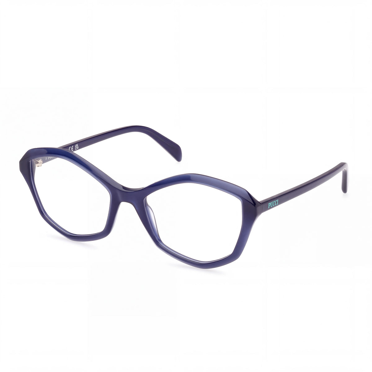 Gafas graduadas Emilio Pucci MODERNO EP5238 para mujer con montura completa de acetato azul brillante y lentes transparentes 54-18-140, Photo 1