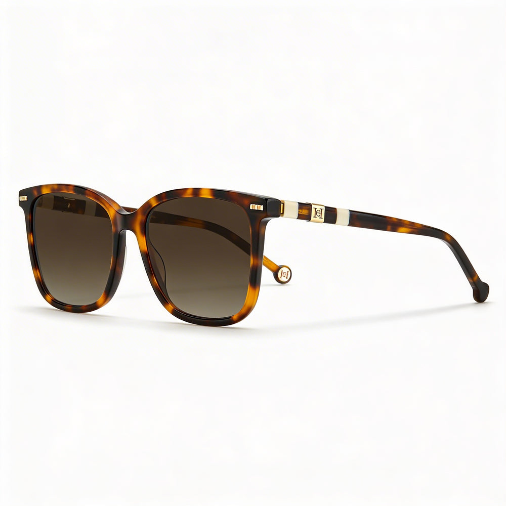 Carolina Herrera Classic Unisex Havana Ivory Acetate Non-Polarized 100% UV Protection Sunglasses 57-18-145