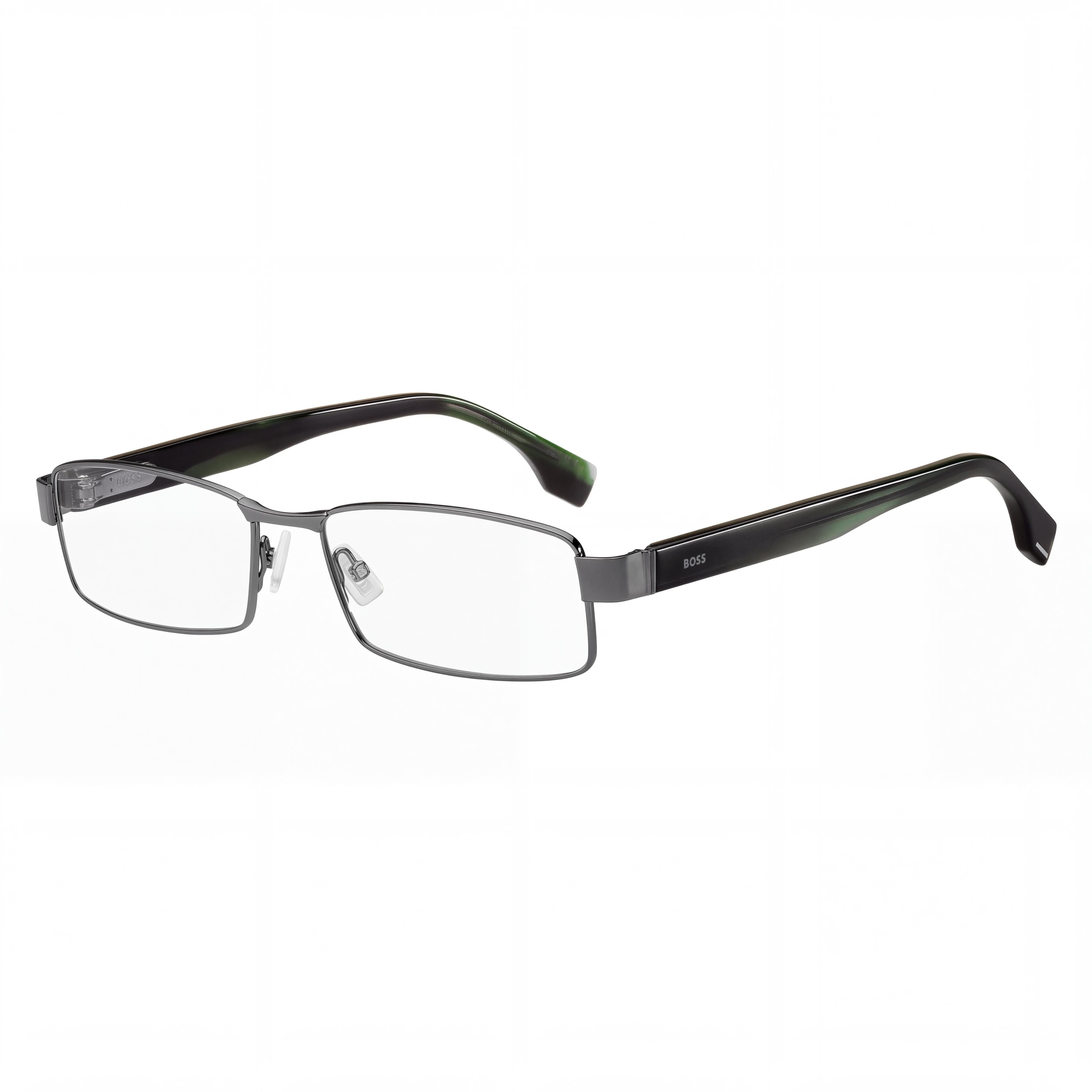 Hugo Boss Moderno para Hombre Marco de Acero de Aleación en Ruteno Oscuro y Verde con Lentes Verdes Oscuras No Polarizadas de 56mm, Photo 1