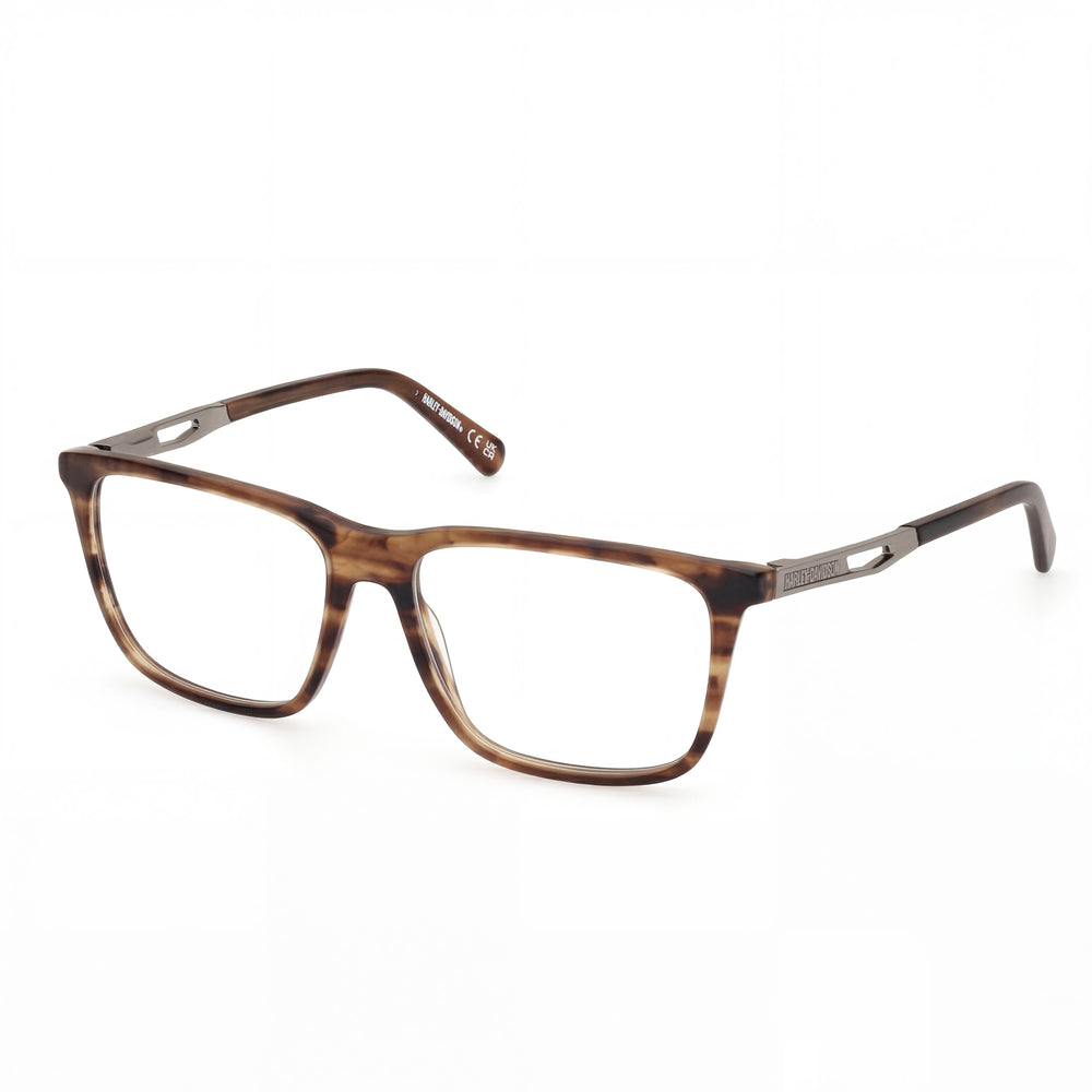 Gafas Harley-Davidson Rectangulares Marrón Claro de Cuerno para Hombre