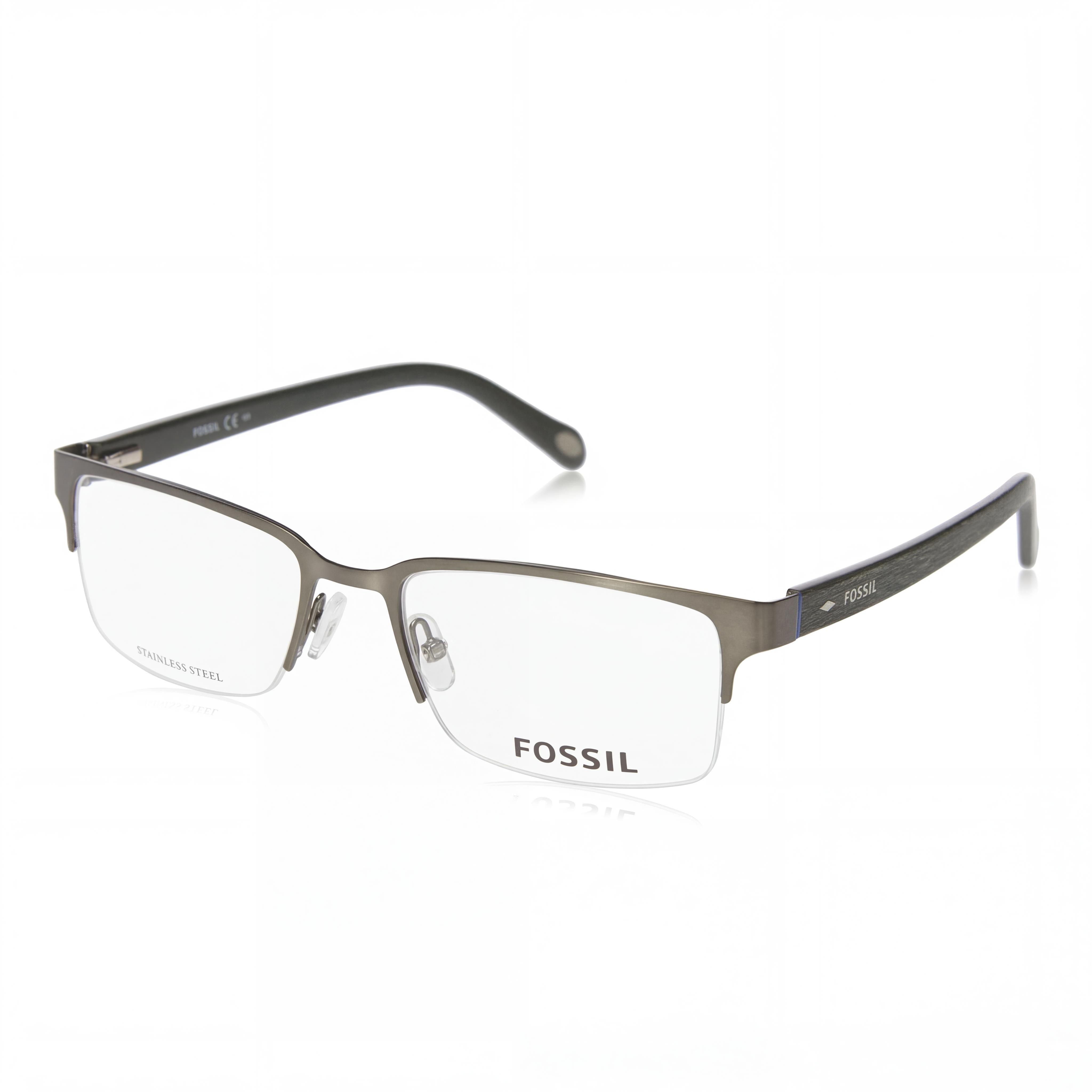 Fossil Fos 6024 Men's Stainless Steel Semi-matte Dark Ruthenium Green Polycarbonate Sunglasses 55mm, Photo 1