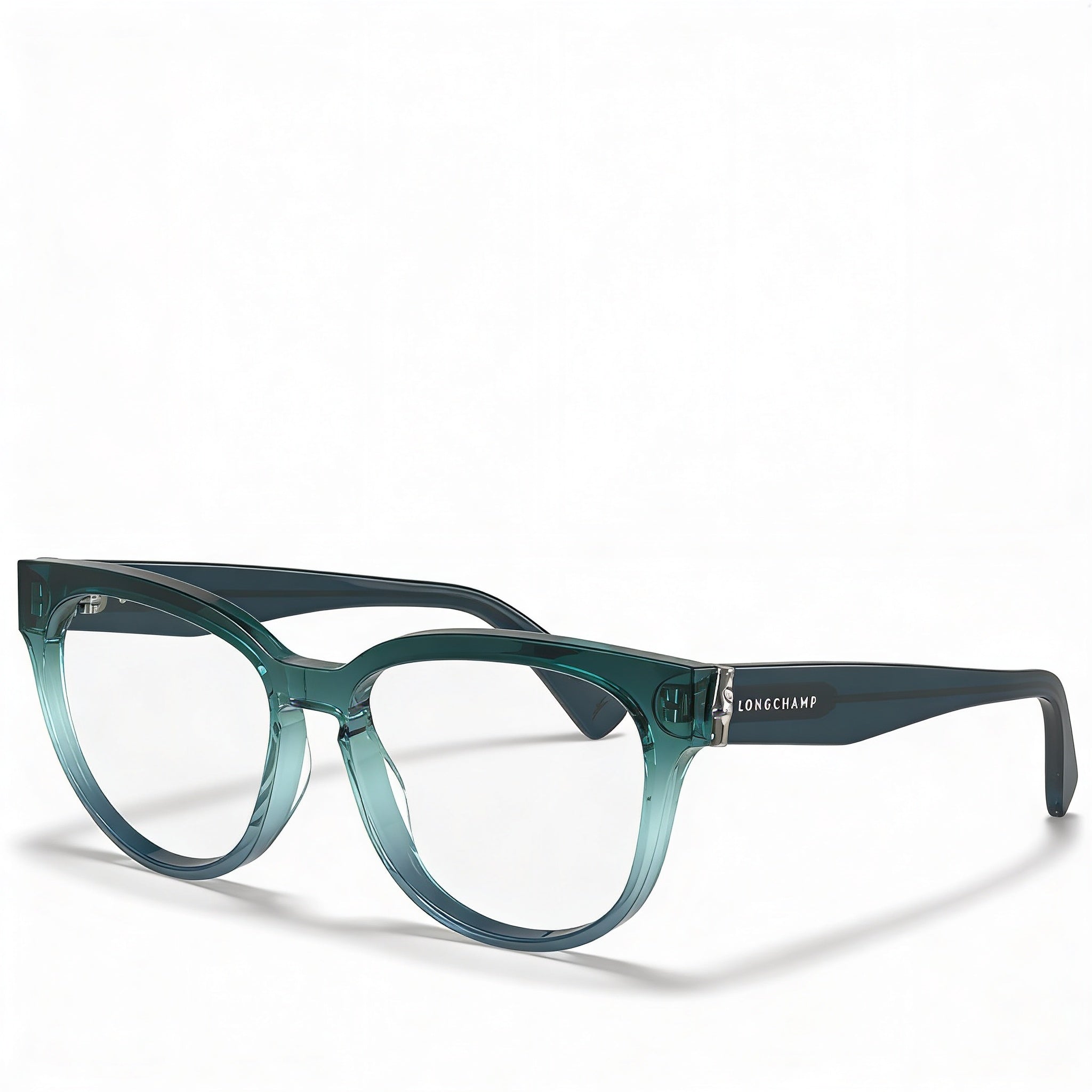 Gafas de sol de hombre modernas Longchamp con montura de acetato y lentes de gasolina degradadas no polarizadas de 52 mm, Photo 1