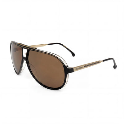 Gafas de sol Carrera Moderno Unisexo Negro Oro Elastómeros Termoplásticos Marco Lente Dorada 63mm Protección UV