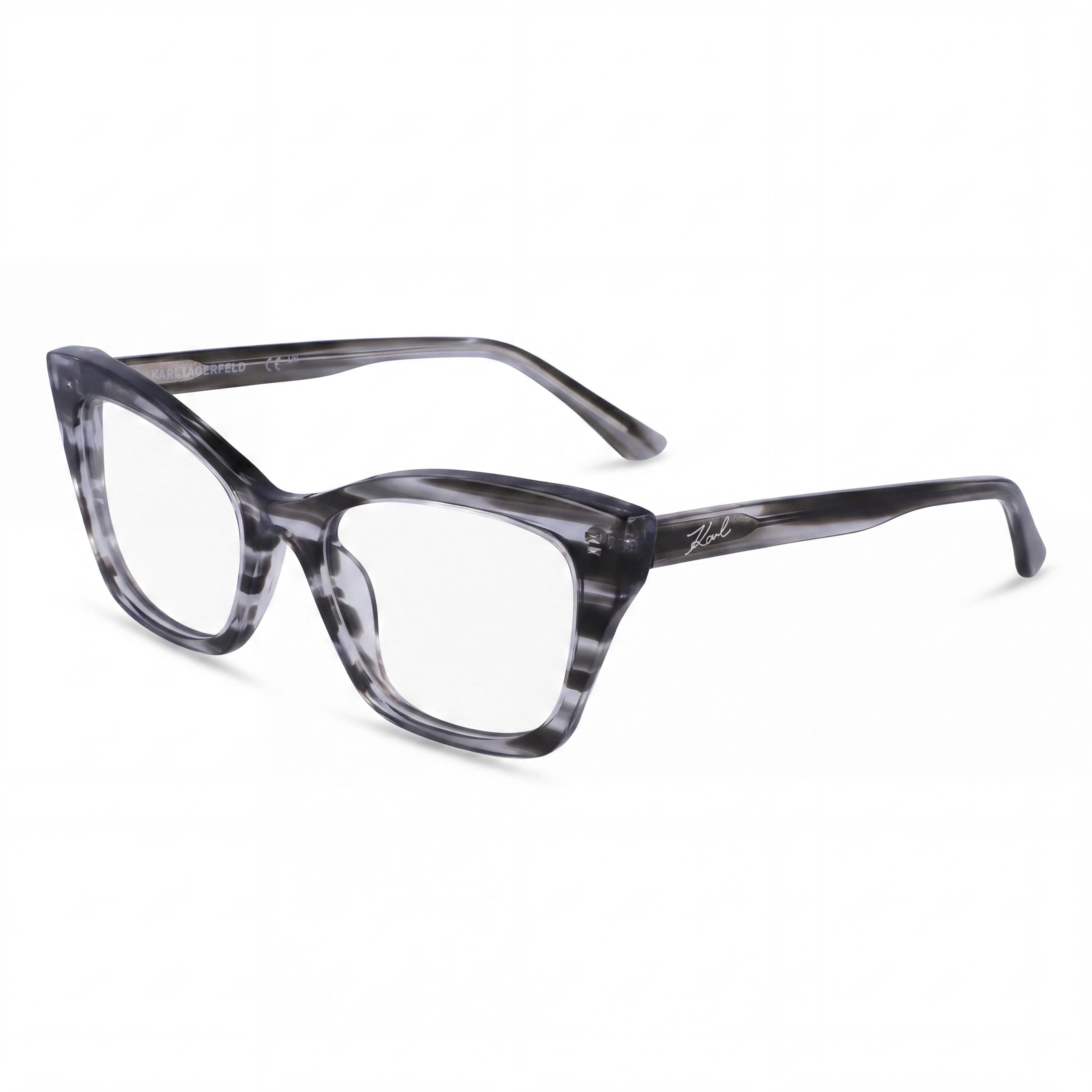 KARL LAGERFELD Modern Women's Acetate Striped Grey Eyewear 52mm, Photo 1
