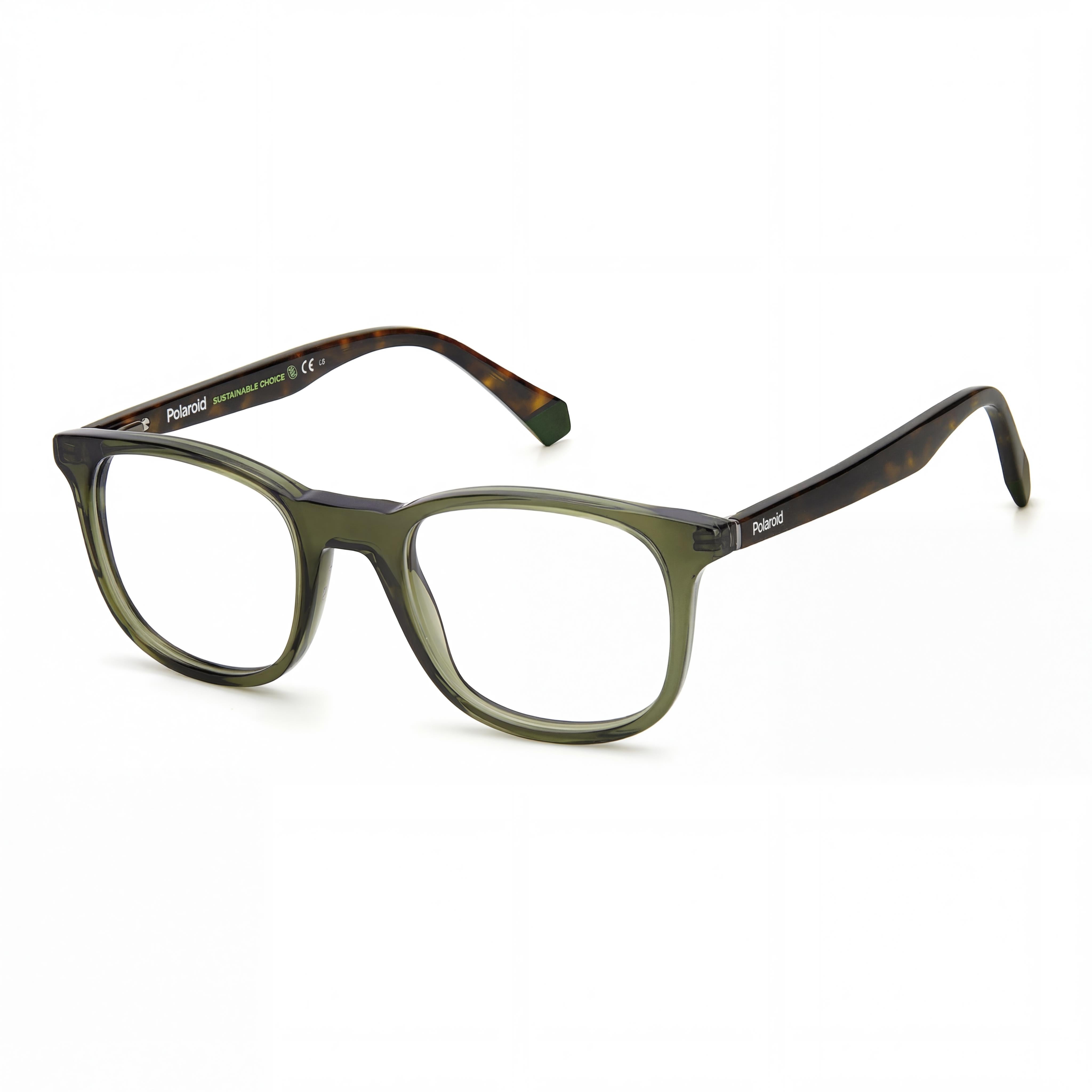 Gafas de plástico no polarizadas Polaroid Pld D424 para hombre, lentes de policarbonato, color oliva, ancho de lente de 50 mm, Photo 1