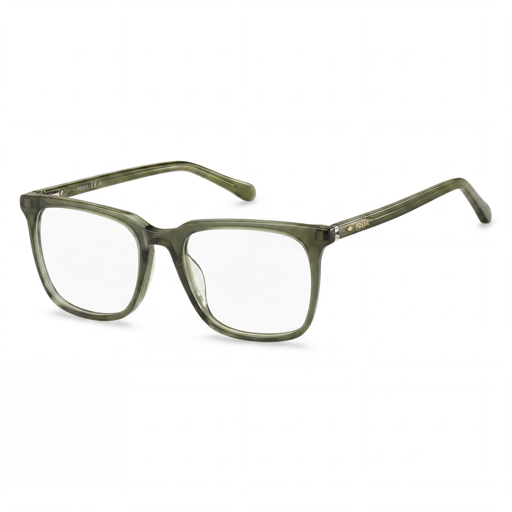Gafas de Vista Cuadradas de Montura Completa Fossil Fos 7089 para Hombre, de Acetato Transparente Verde, con Lentes de Policarbonato, 50mm
