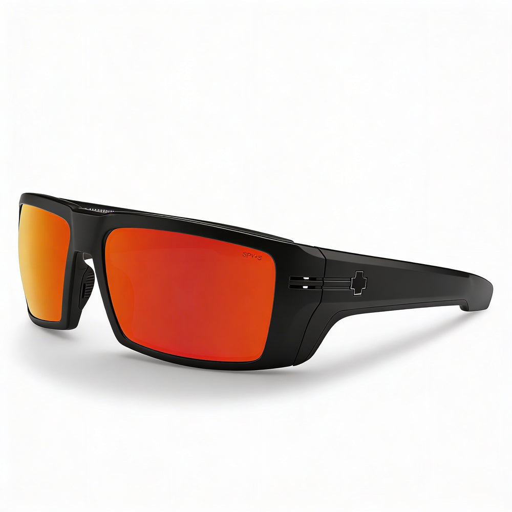 Gafas de sol unisex SPY Rebar de plástico negro mate, lentes Happy Bronze Red Spectra Mirror no polarizadas, protección UV del 100%, 62 mm