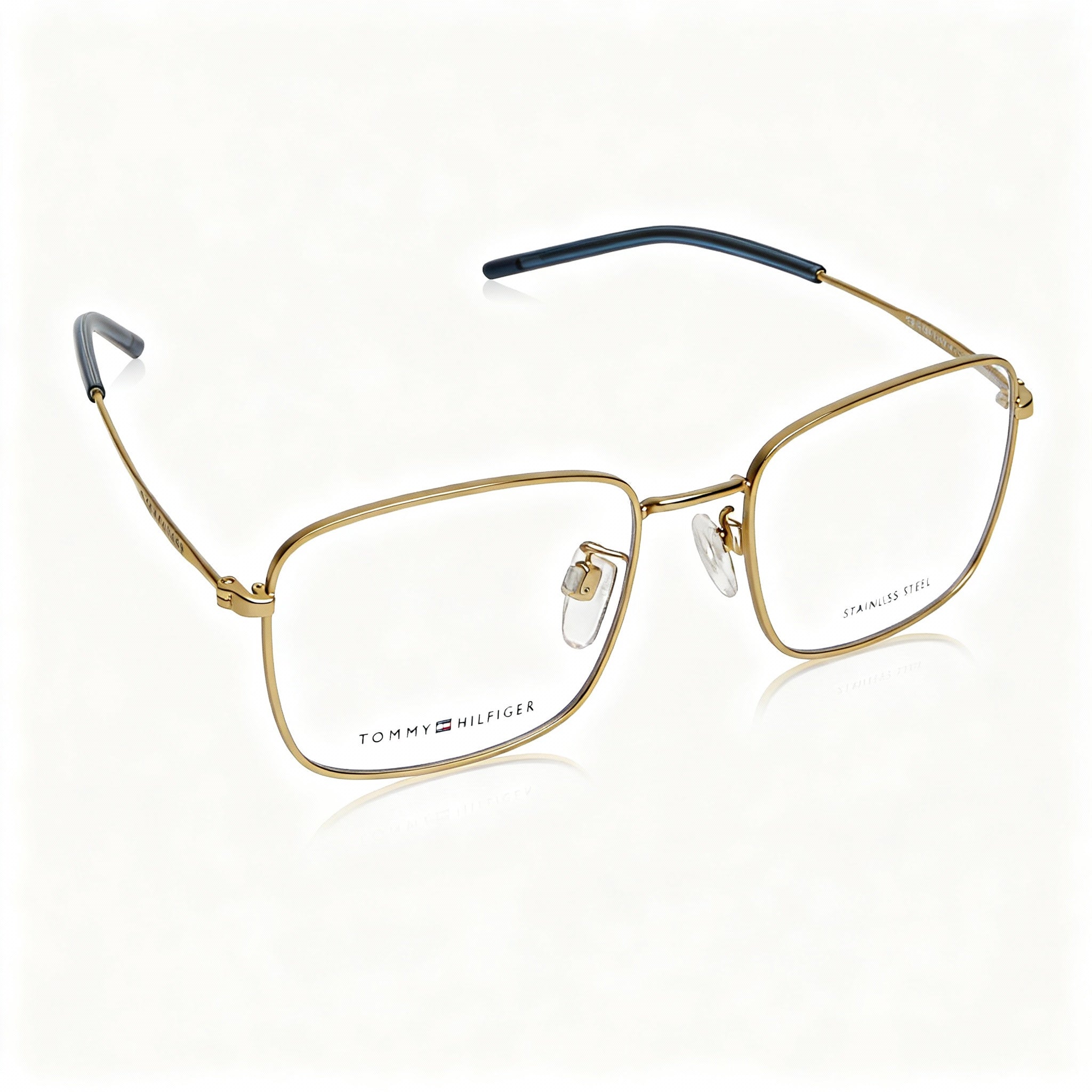 Tommy Hilfiger Casual Men's Alloy Steel Frame Non Polarized Polycarbonate Eyewear, 55mm Matte Gold