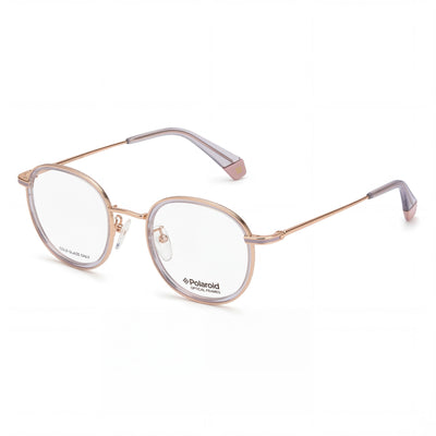 Gafas ópticas unisex Polaroid PLD D366/F de acero inoxidable, color dorado y morado, con ajuste asiático, 48 mm