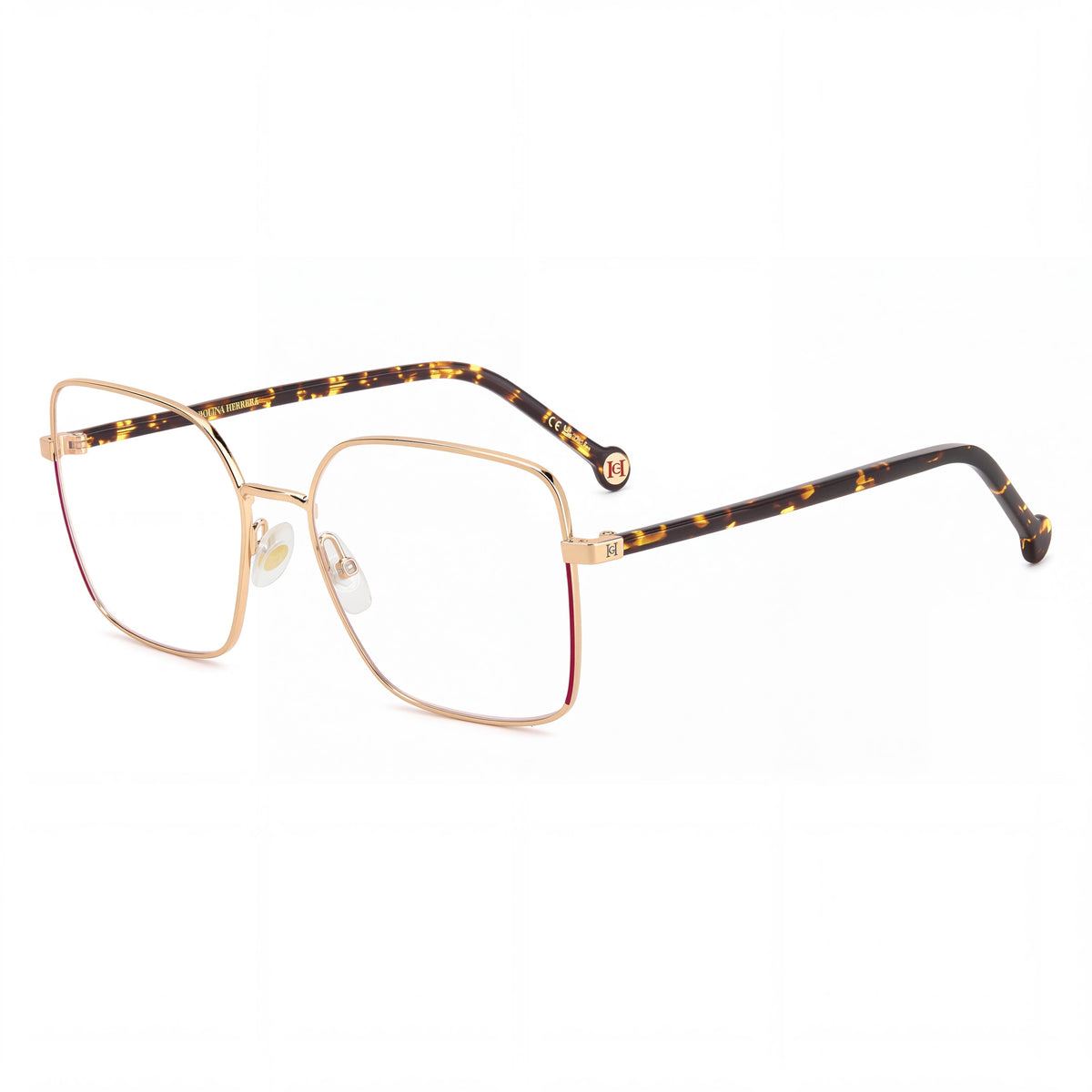 Montura óptica para mujer Carolina Herrera HER 0248, metal dorado y habana, estilo casual, lista para lentes graduados, 55-17-145, Photo 1