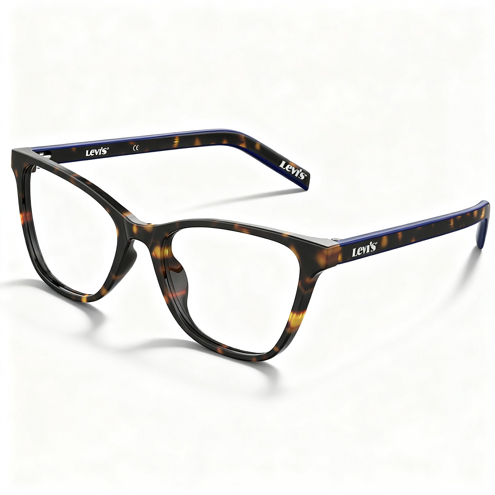 Levi's LV 1022 Women's Cat Eye Polymethyl Methacrylate Eyeglasses, Dark Havana, 52-19-145