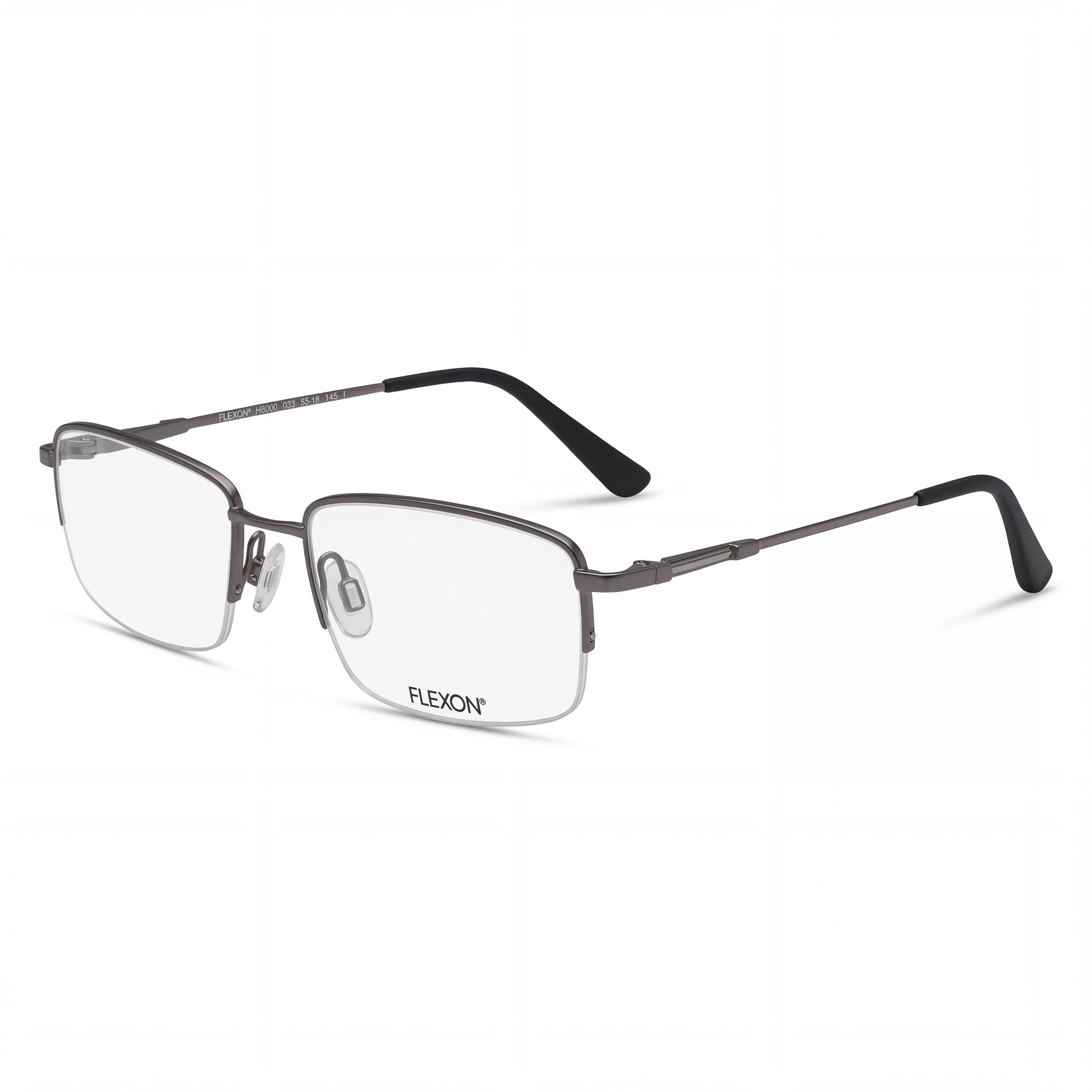 Flexon Moderno Unisex Acetato Marco Gunmetal sin receta Gafas Listas para Recetar Lente 55mm Puente 18mm Patilla 145mm, Photo 1