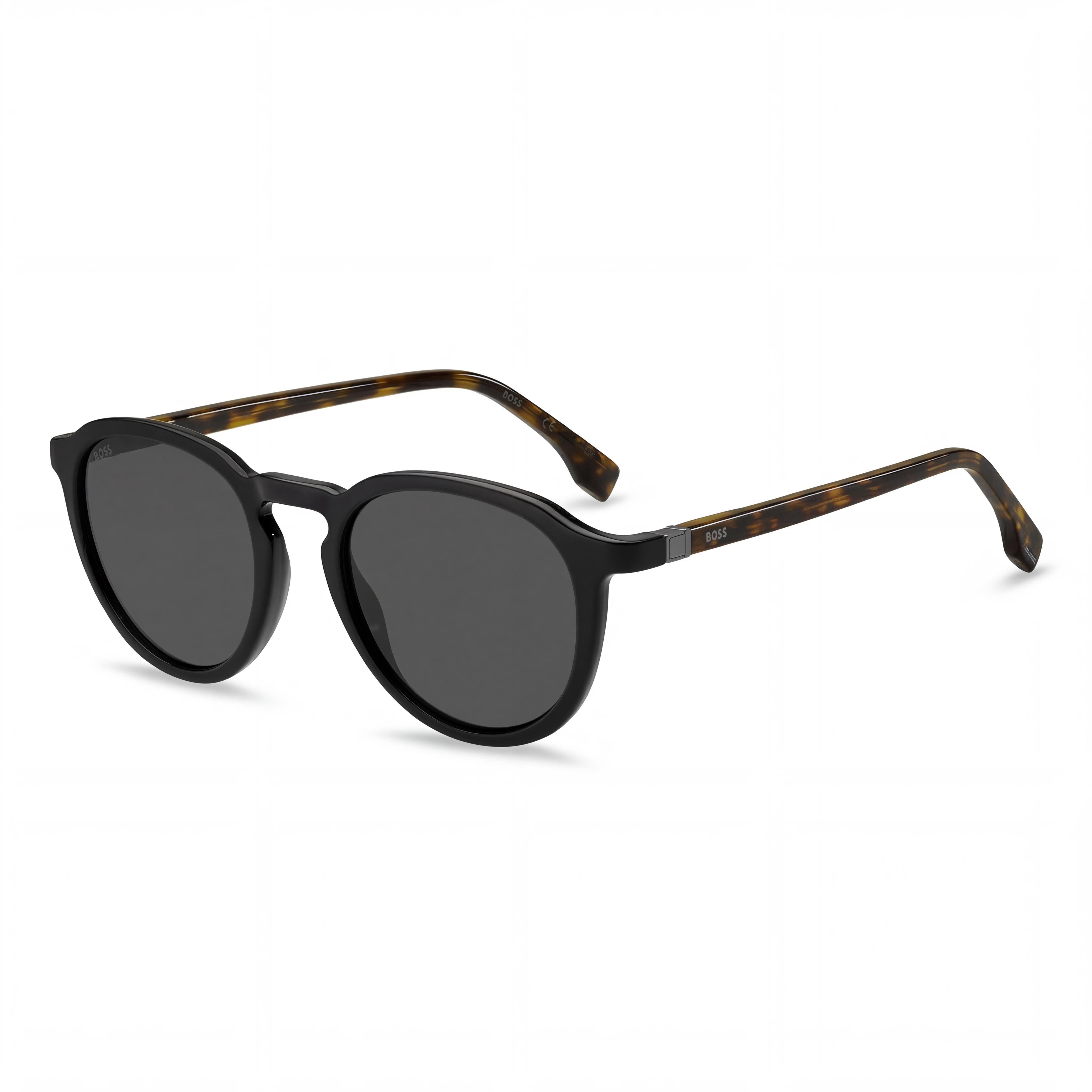 Gafas de sol HUGO BOSS funcionales y cómodas para hombre, de poliamida inyectada negra, con lentes transparentes no polarizadas 100% UV de 51-21-145 mm, Photo 1