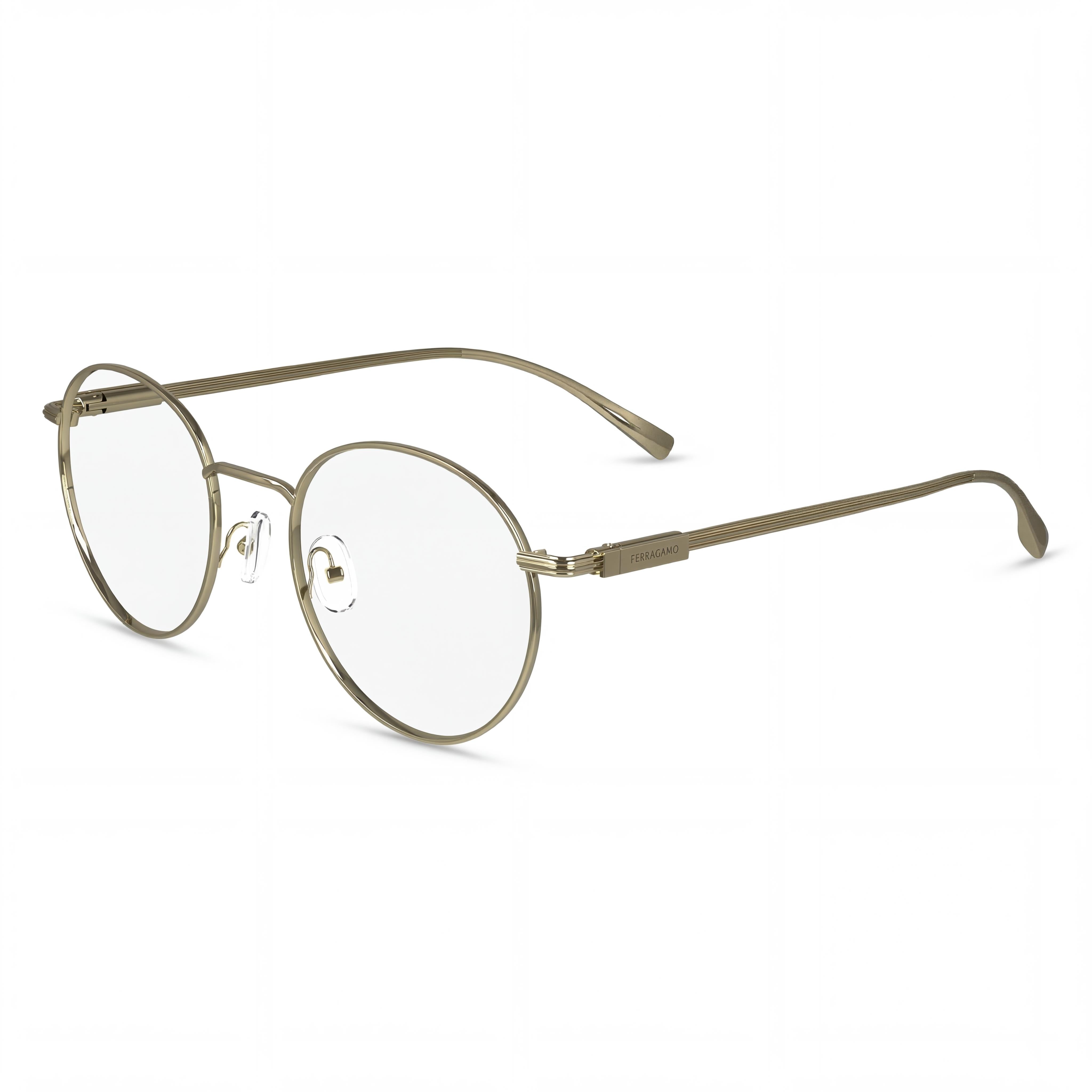 Gafas Salvatore Ferragamo para hombre Sf2229 de metal con montura multicolor, lentes doradas y protección UV, 50 mm, Photo 1