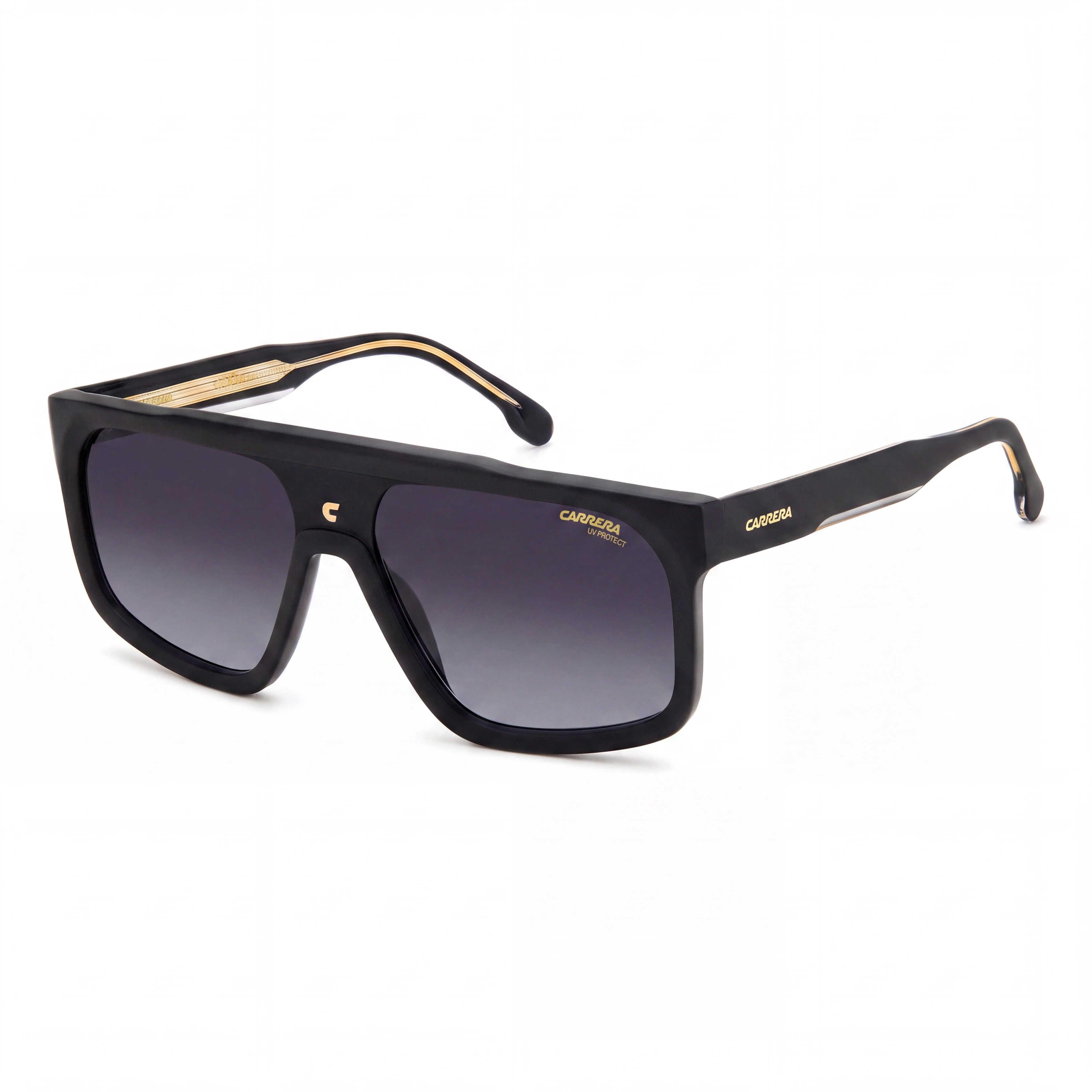 Carrera Classic 1061/S Unisex Acetate Matte Black Grey Shaded UV Protection 59mm Sunglasses, Photo 1