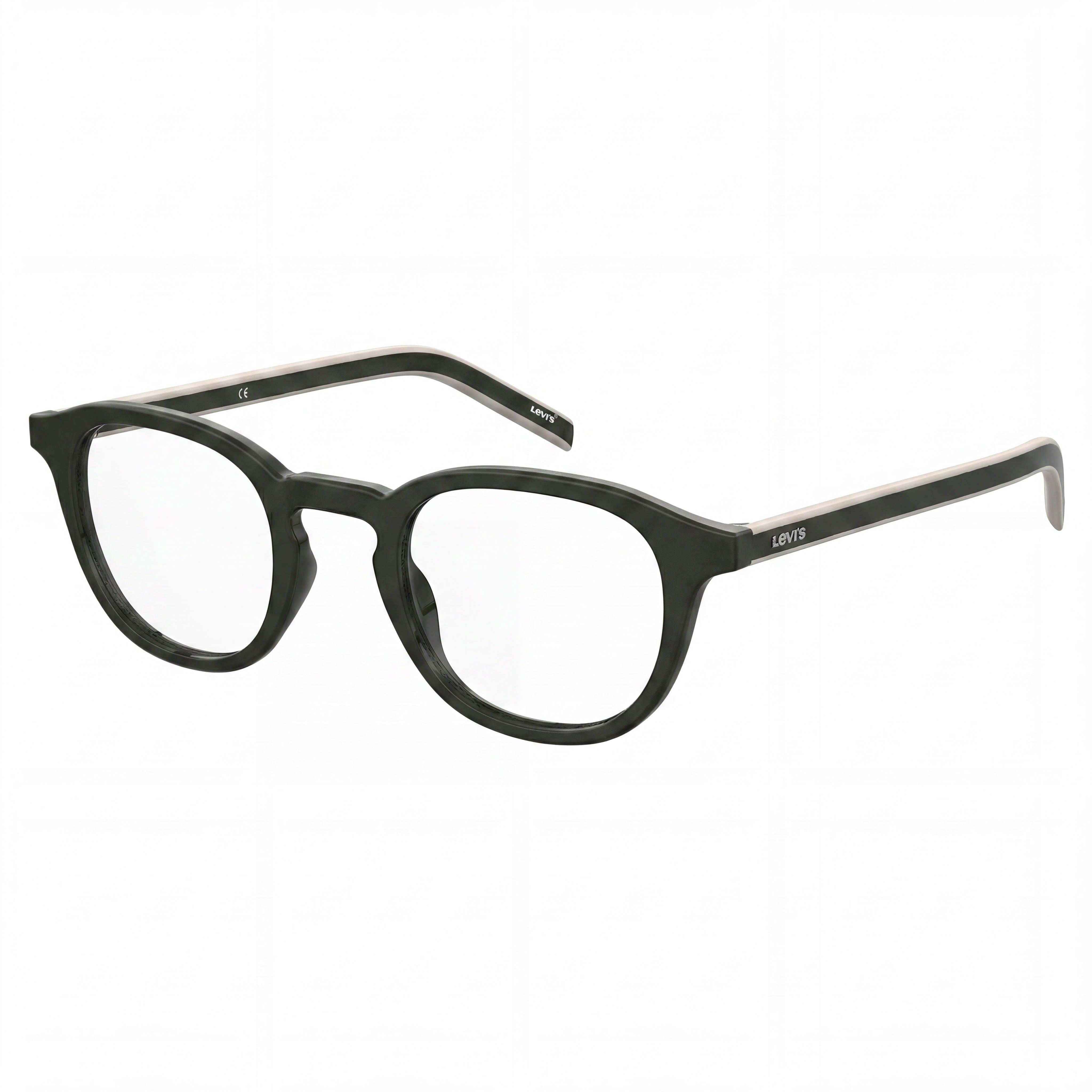 Levi's Lv 1029 Unisex Plastic Frame Optical Eyeglasses with Polycarbonate Lenses, Prescription Ready, Green, Size 48mm, Photo 1
