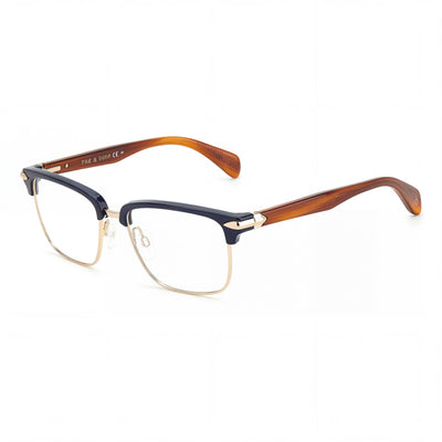 Gafas de sol no polarizadas Rag & Bone Modern para hombre, aleación de acero, azul/marrón, 53 mm