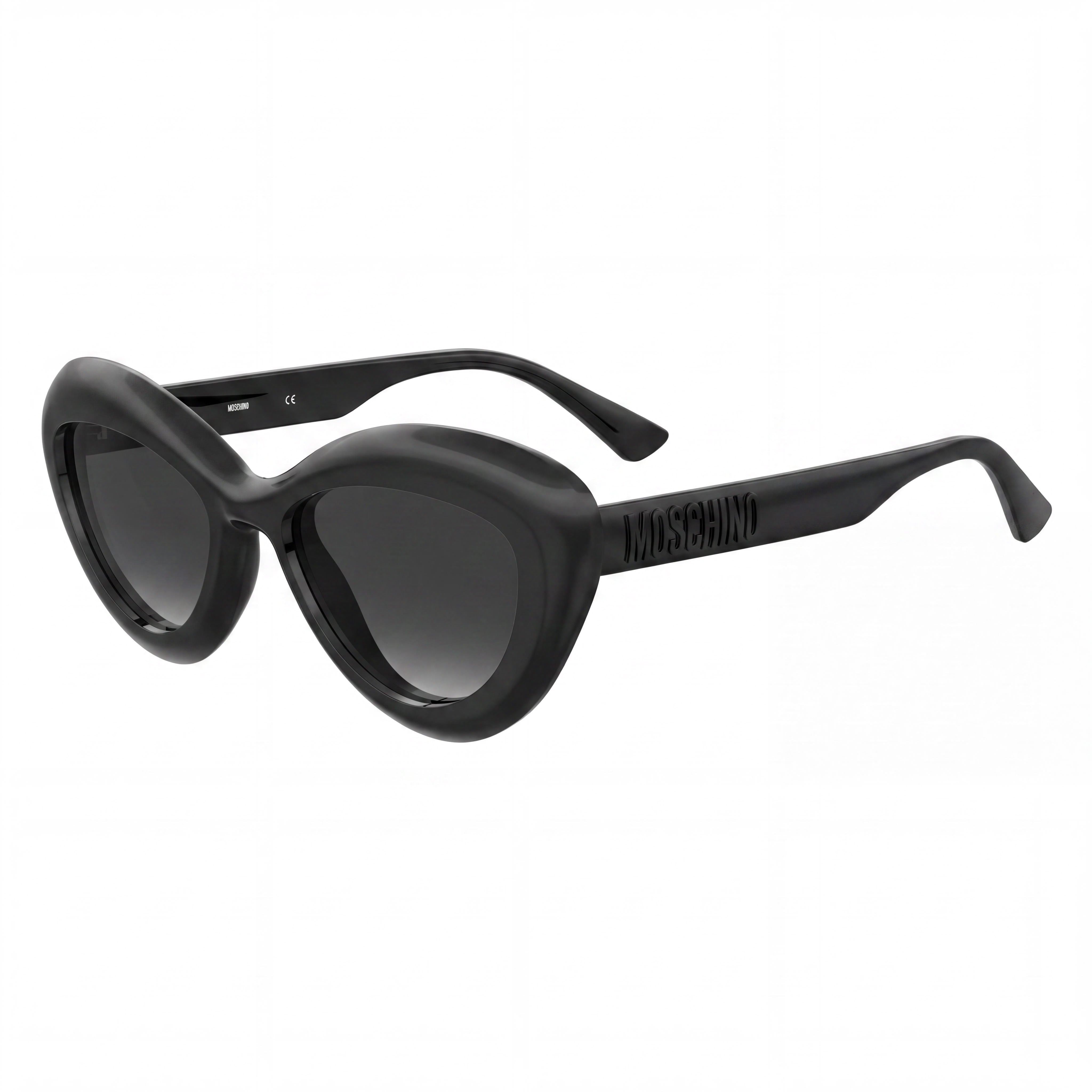 Moschino Casual Unisex Black Dark Grey Shaded Cellulose Propionate Frame Gradient Dark Grey Shaded Lenses 55-19-140, Photo 1