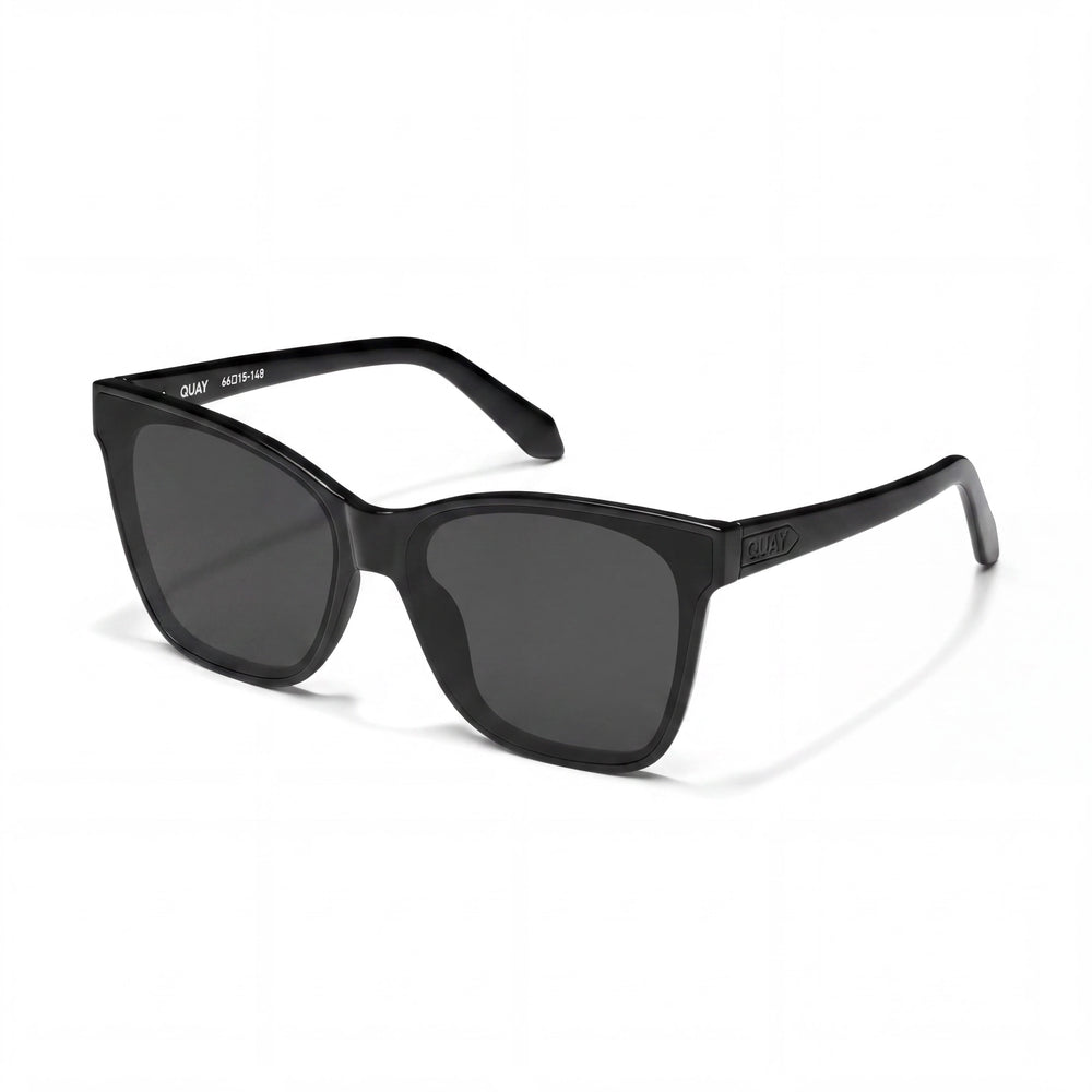 Gafas de sol QUAY AUSTRALIA After Party para mujer, montura de inyección negra, cuadradas grandes, protección UV, 151 mm