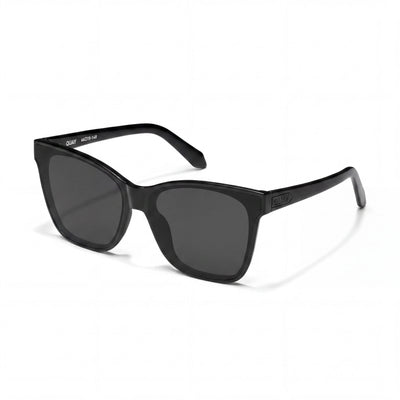 QUAY AUSTRALIA After Party Women's Sunglasses, Black Injection Frame, Oversized Square, UV Protection, 151mm